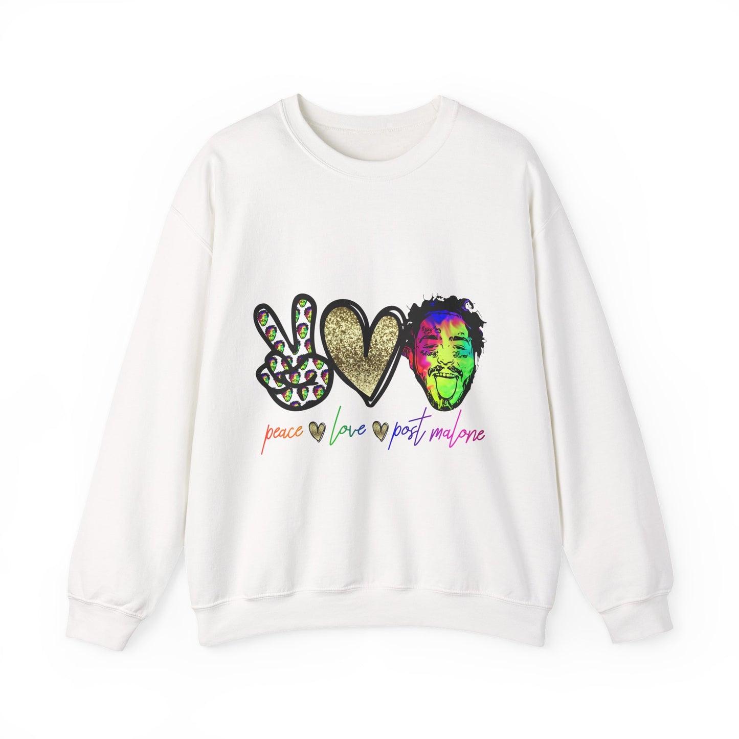 Leopard Peace Sign with Gold Heart crewneck sweatshirt | peace  love