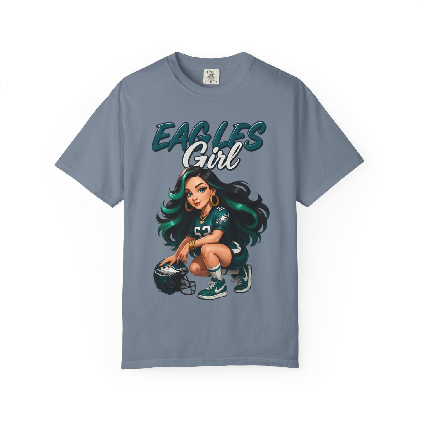 Eagles Girl T-shirt | Football Fan Illustration, Team Spirit Tee