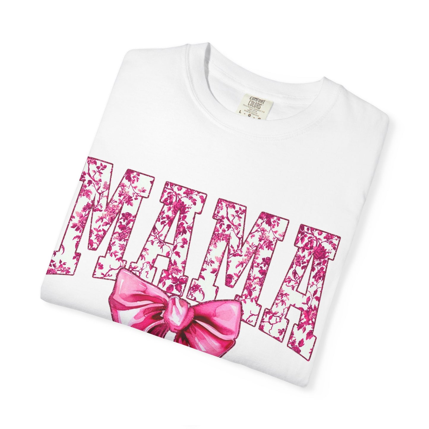 Mama Floral Bow T-Shirt — Mother's Day Pink Ribbon Tee
