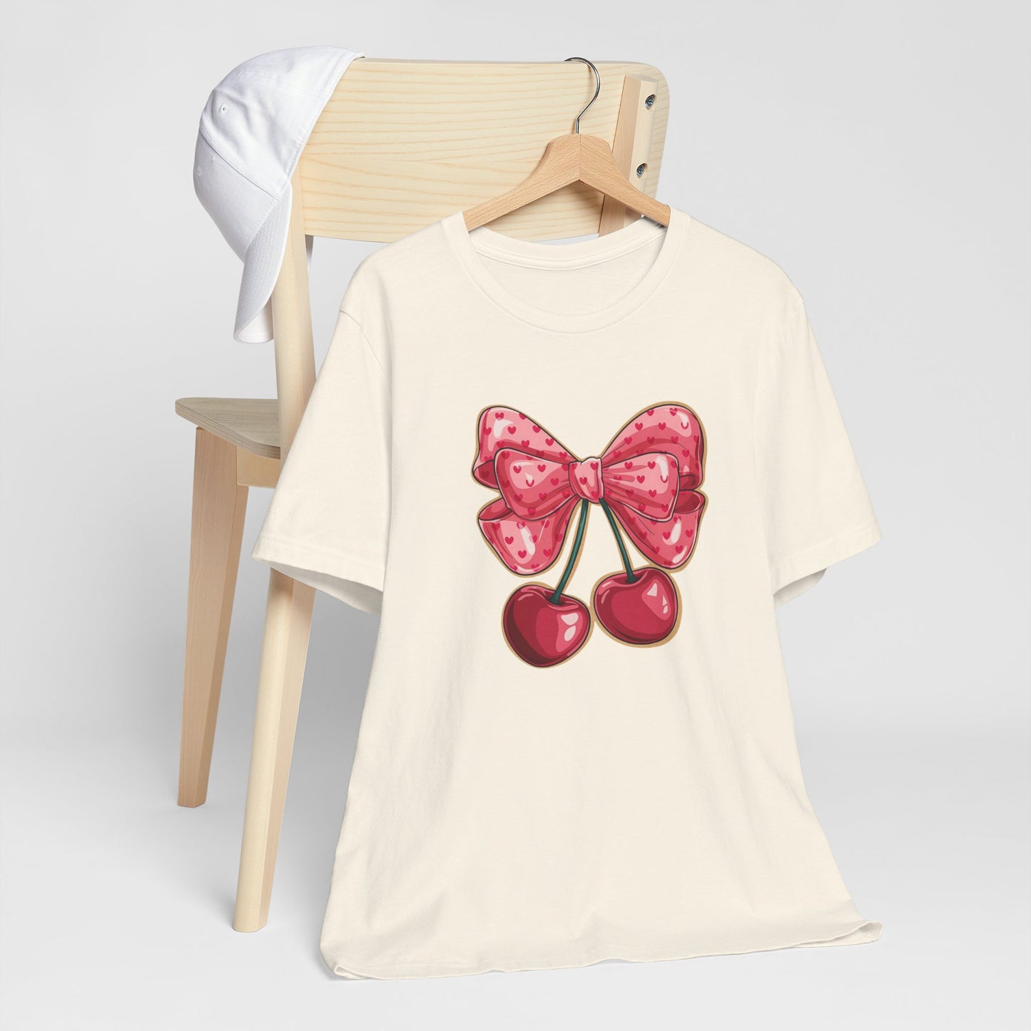 Cherry Bow Tee — Cute Pink Cherry Graphic T-Shirt