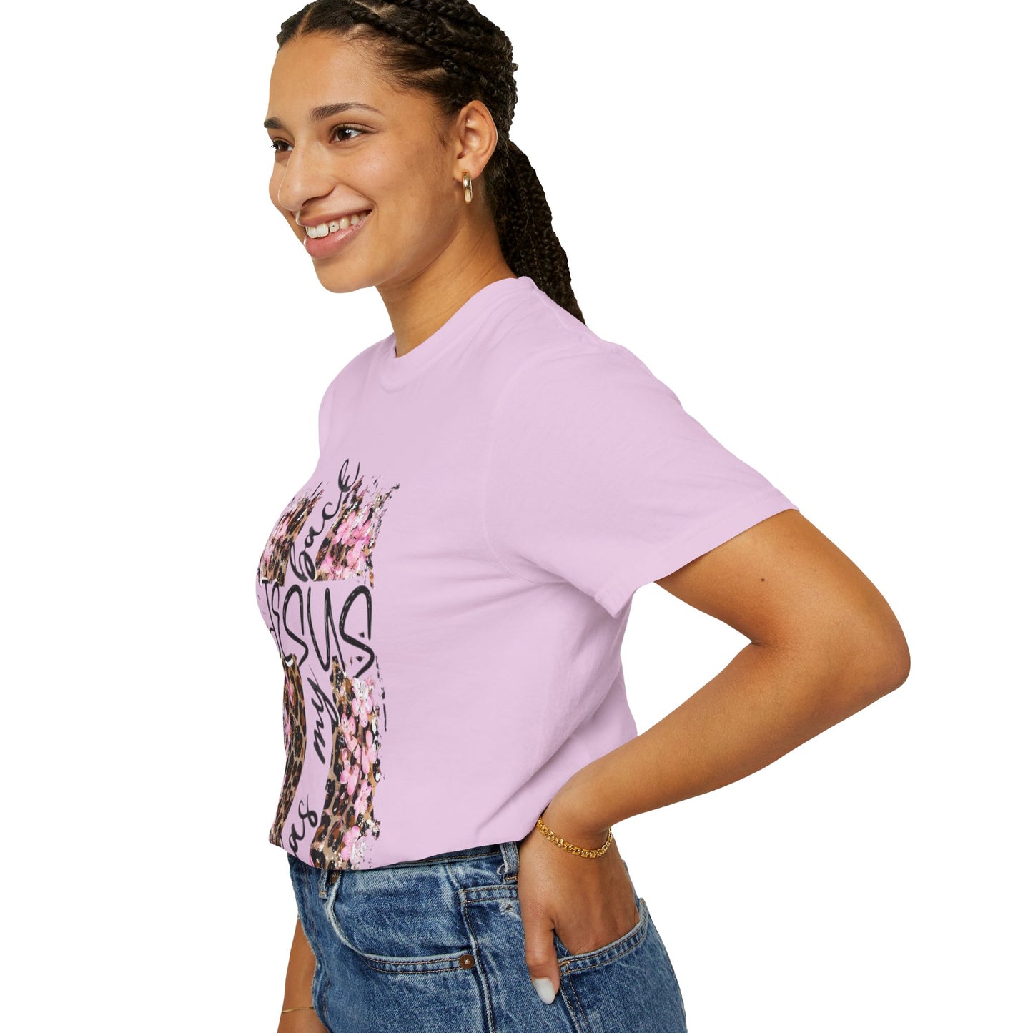 Jesus Has My Back T-Shirt | Leopard Floral Cross Christian Faith Tee