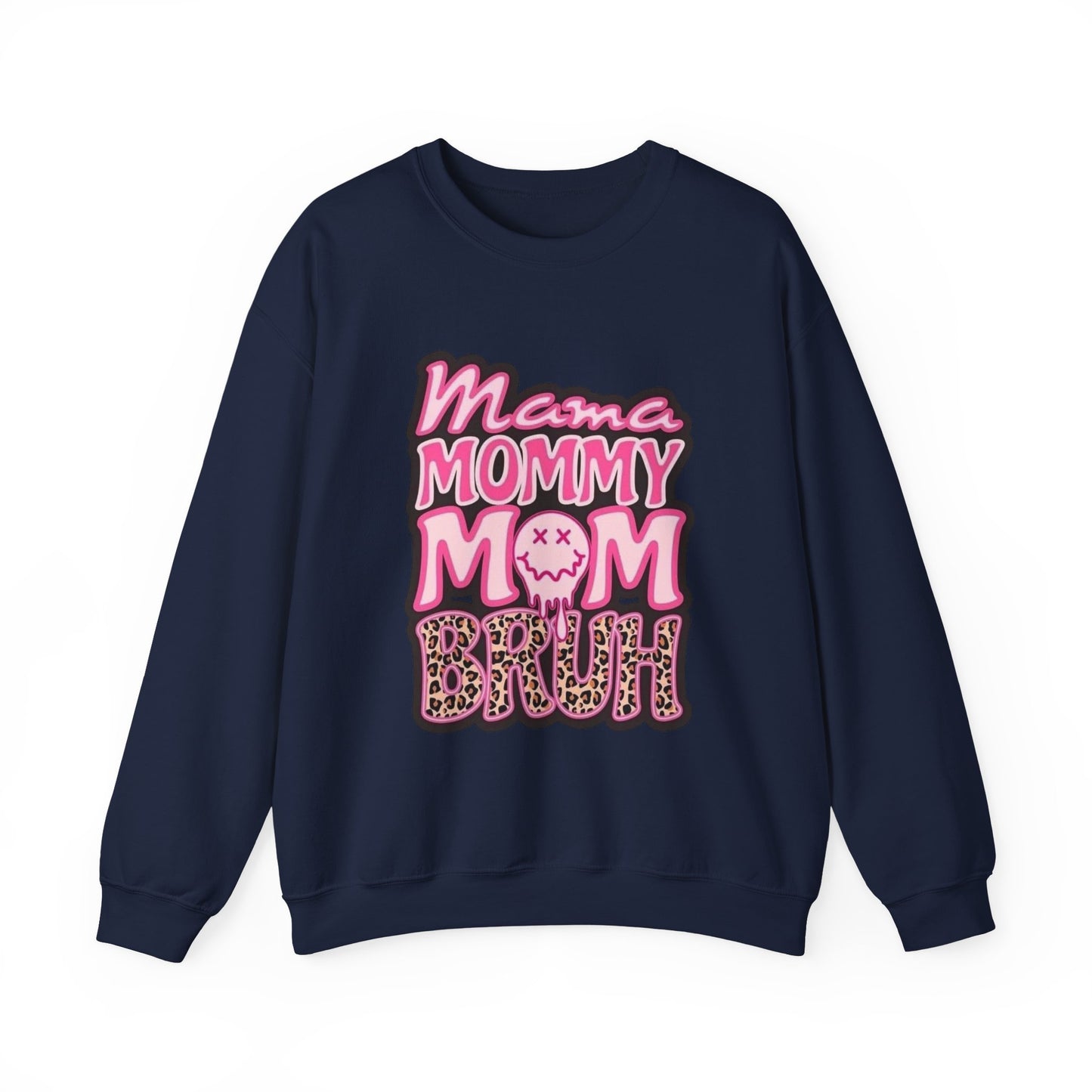 Mama Mommy Mom Bruh sweatshirt | Pink leopard text crewneck