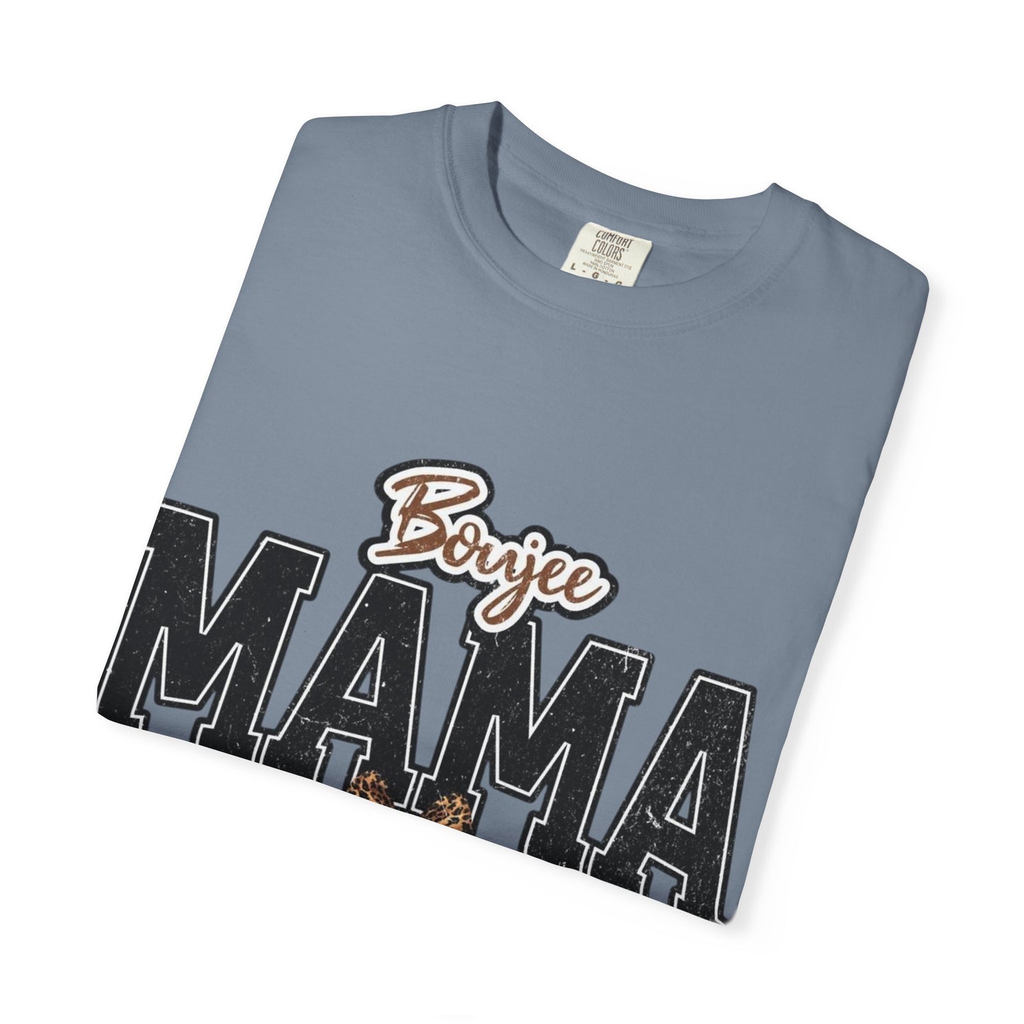 Boujee MAMA varsity letters with leopard bow T-Shirt | Mama shirt