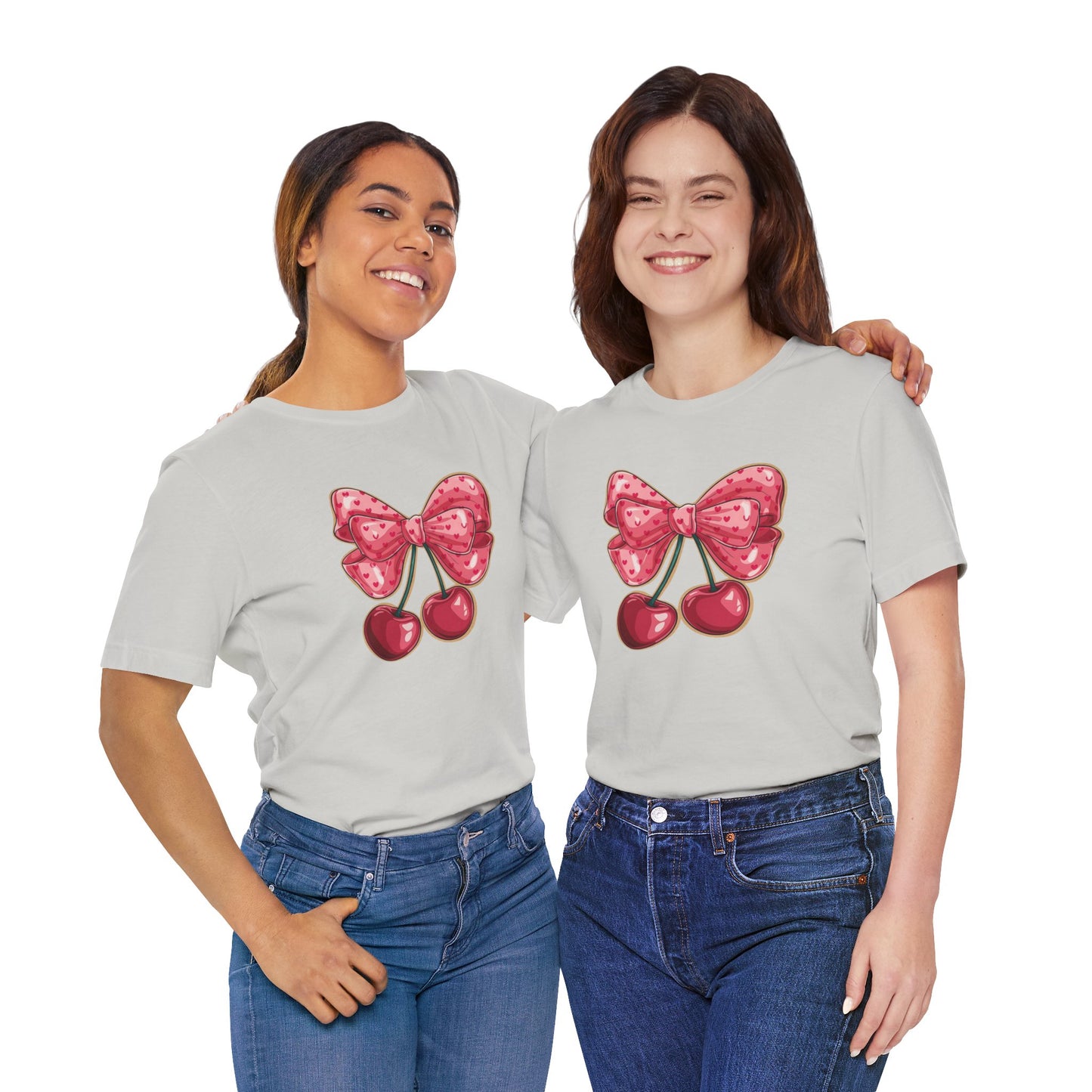 Cherry Bow Tee — Cute Pink Cherry Graphic T-Shirt