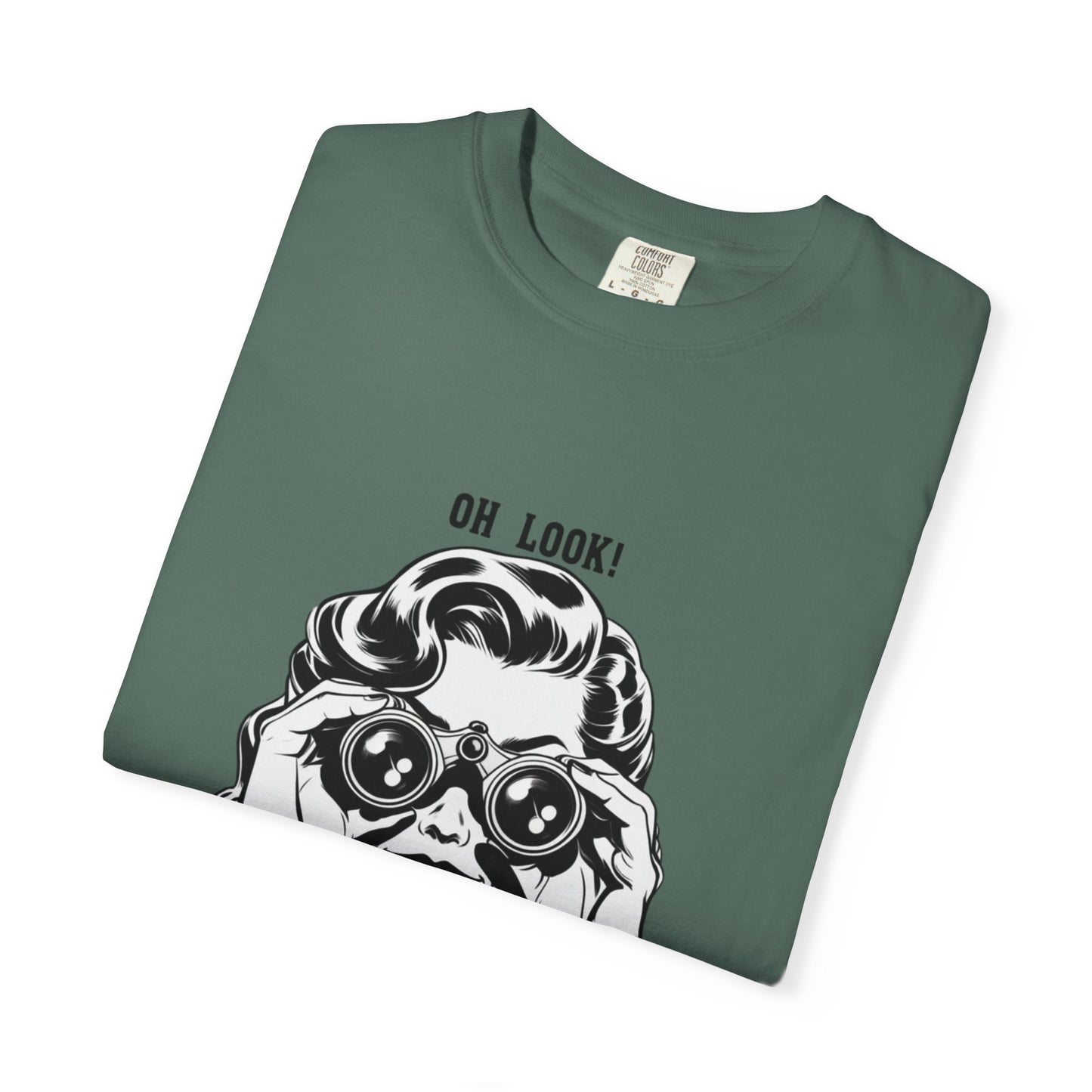 Oh Look A Dumbass T-Shirt | Retro Woman Binoculars Graphic Tee
