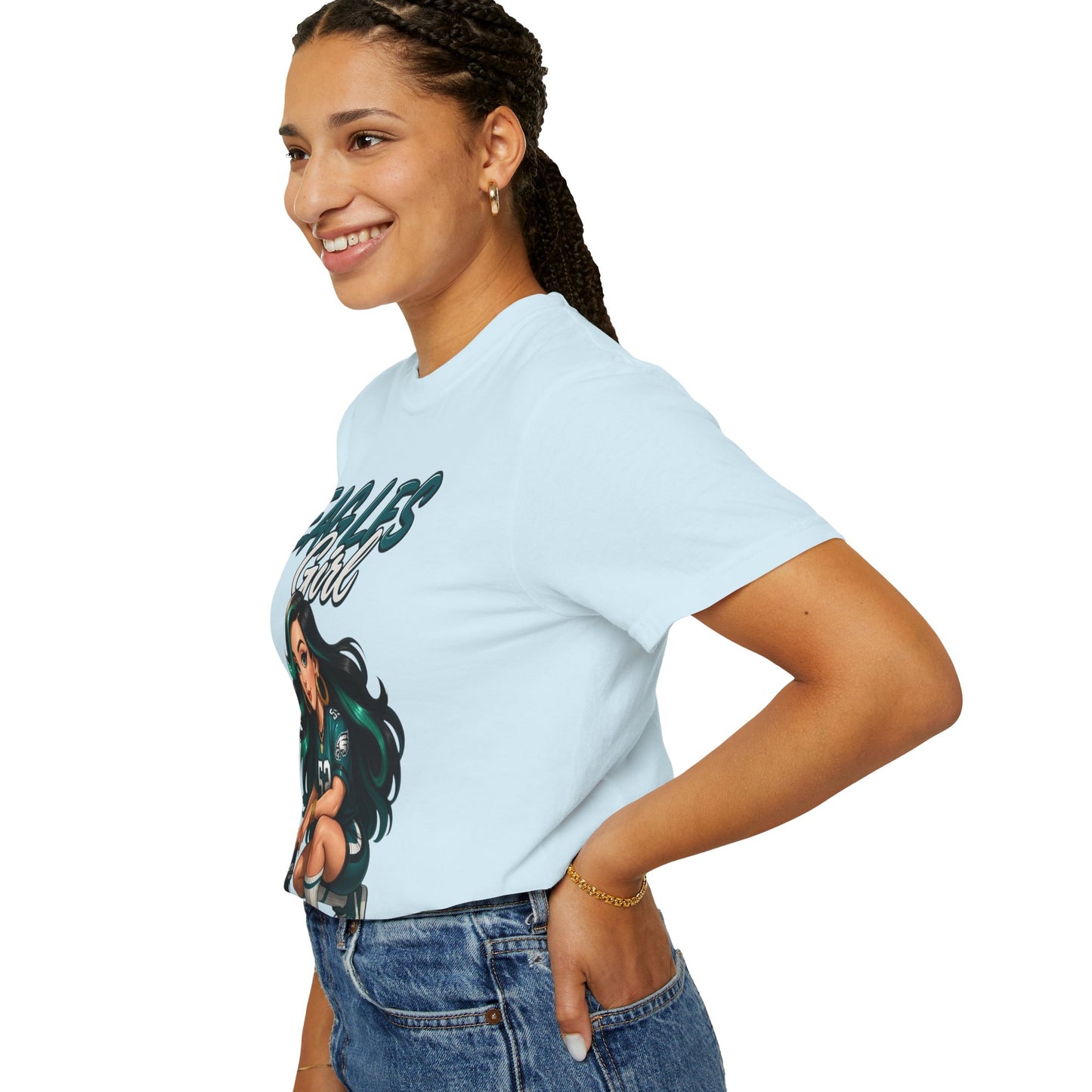 Eagles Girl T-shirt | Football Fan Illustration, Team Spirit Tee