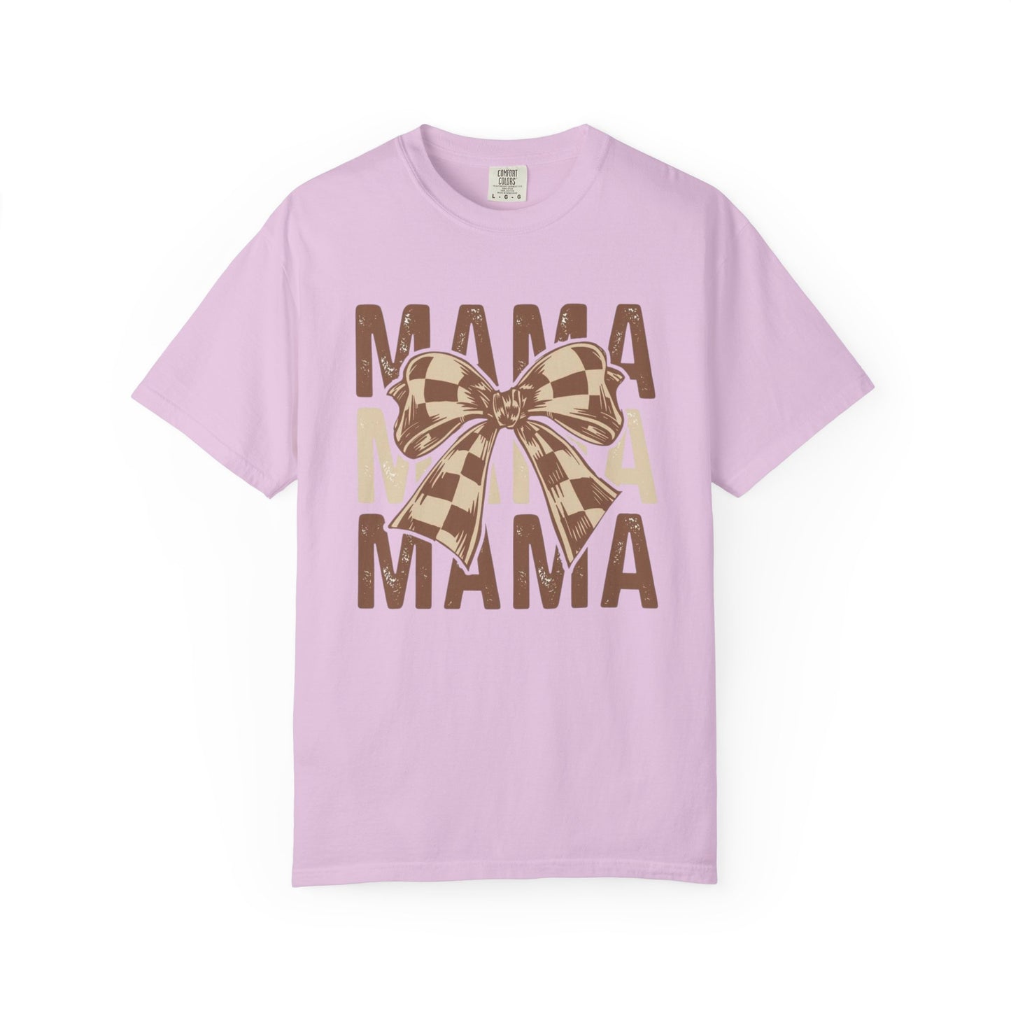 Mama Graphic T-Shirt — Plaid Bow Mom Tee (Mama Print)