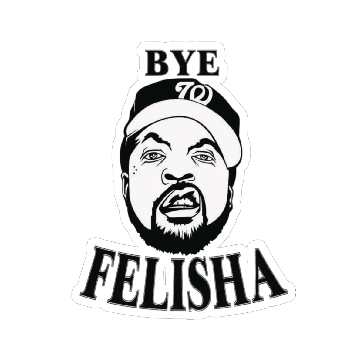 Bye Felisha face illustration Sticker | Kiss-Cut Sticker