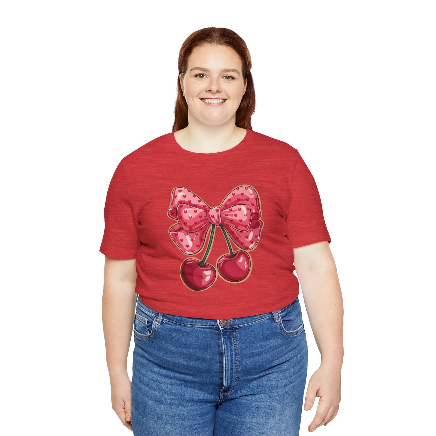 Cherry Bow Tee — Cute Pink Cherry Graphic T-Shirt