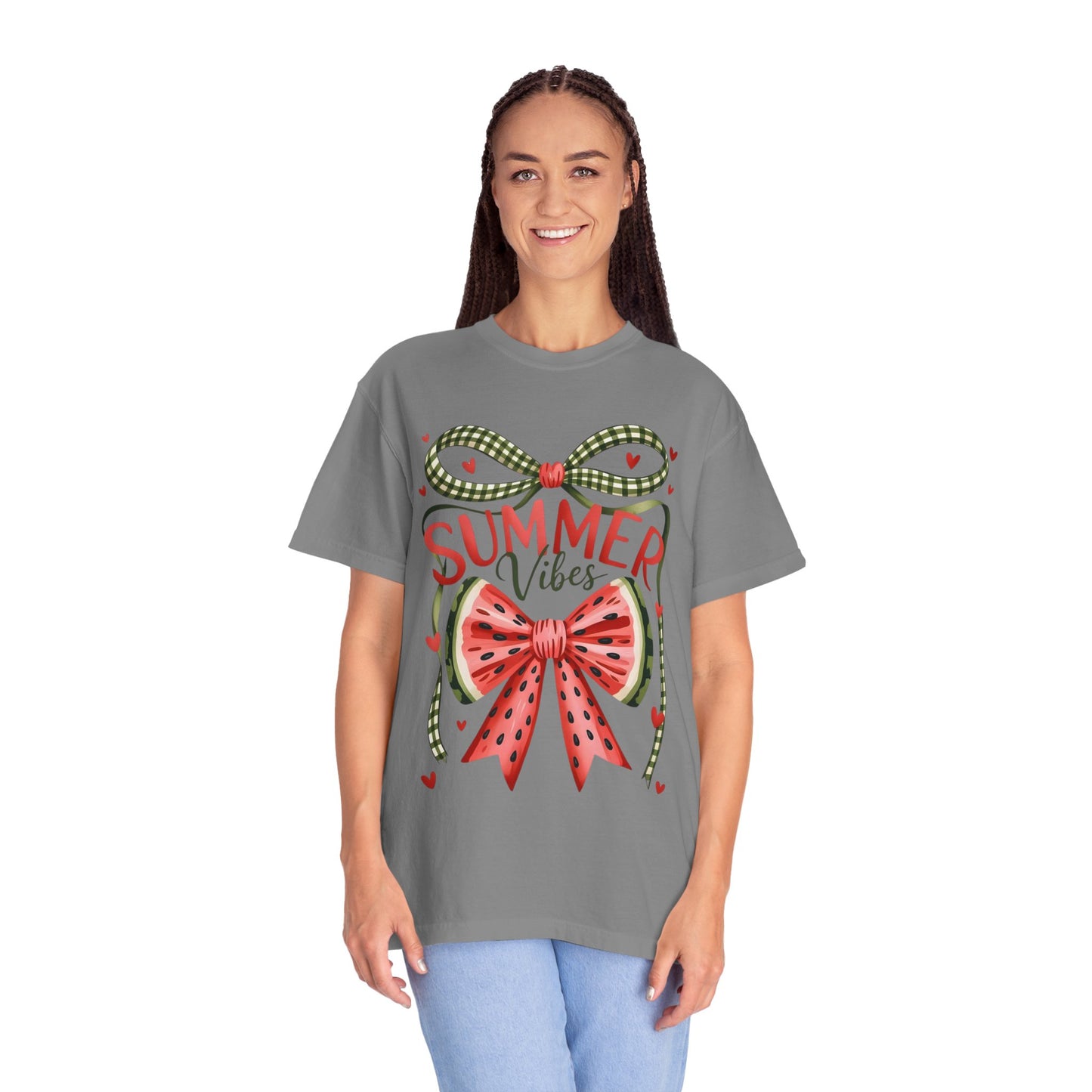 Summer Vibes T-Shirt — Watermelon Bow Graphic Tee