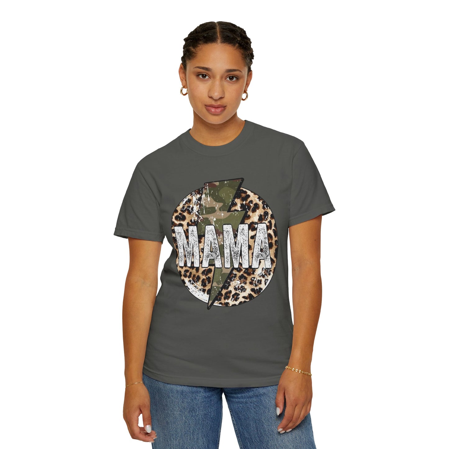 Leopard & Camo Lightning MAMA T-shirt | Mama Graphic Tee