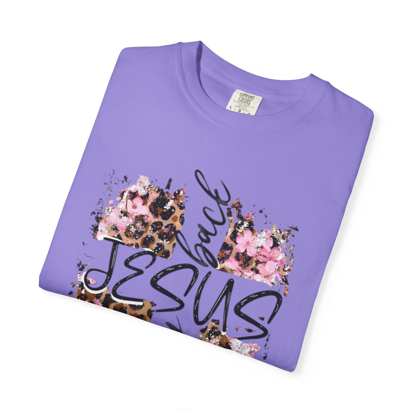 Jesus Has My Back T-Shirt | Leopard Floral Cross Christian Faith Tee