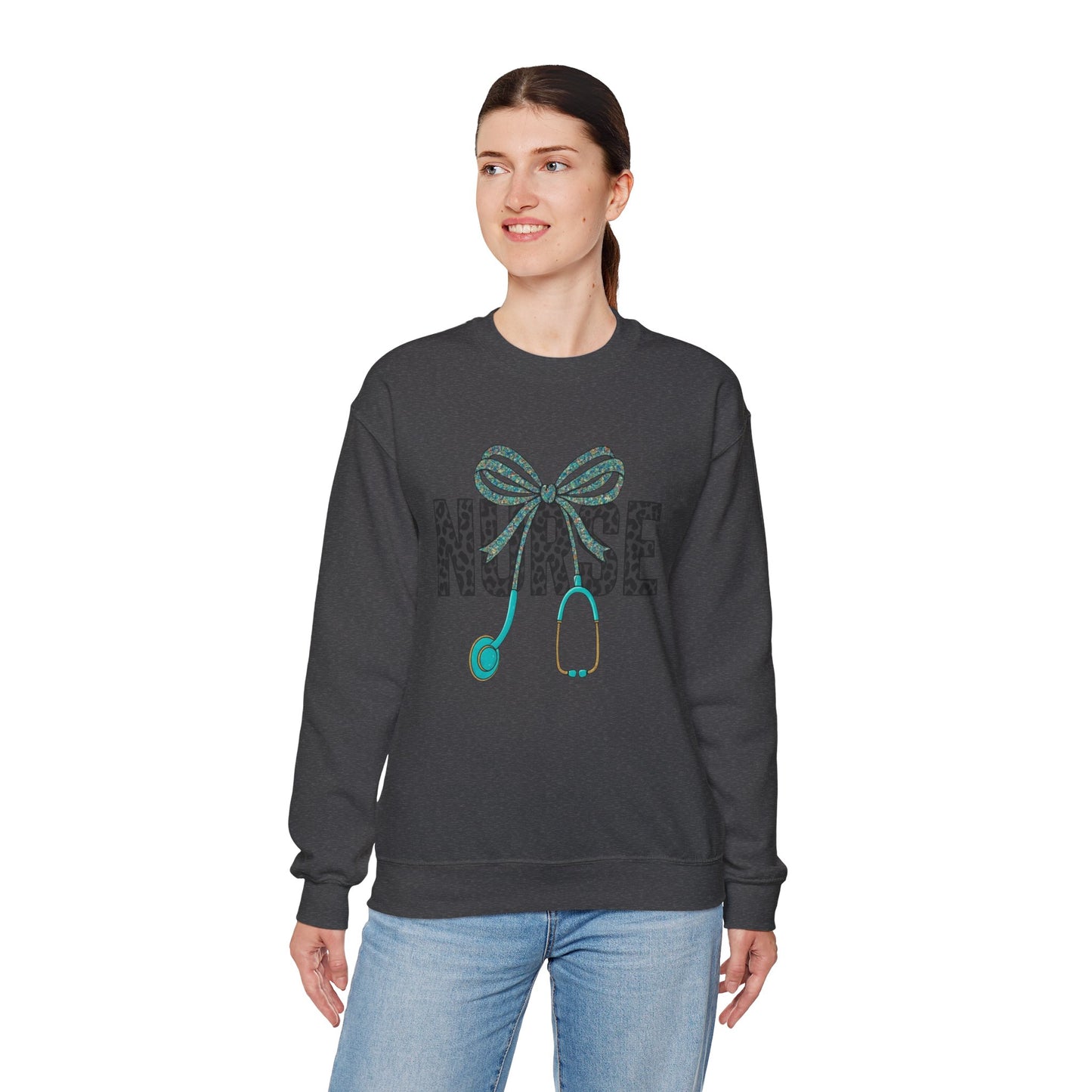Nurse Stethoscope Bow Crewneck Sweatshirt – Cute Nurse Gift
