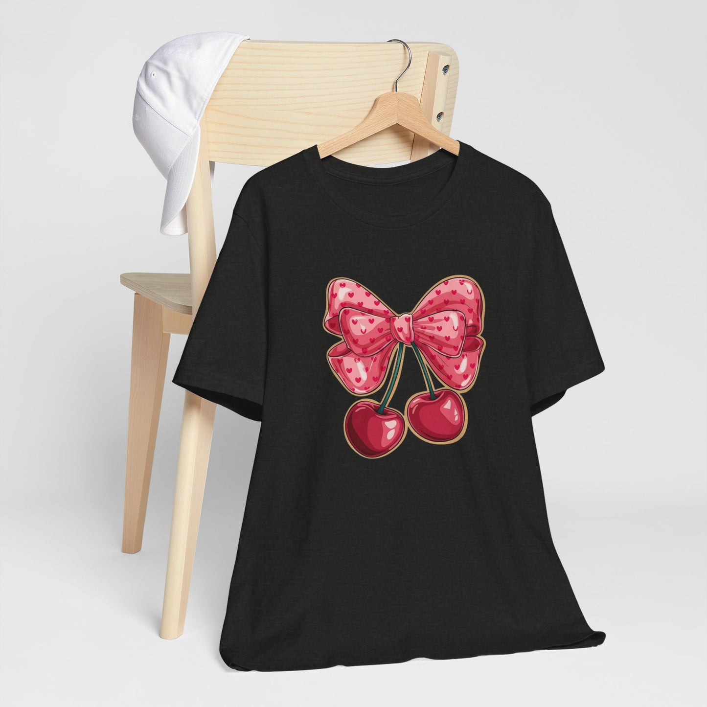 Cherry Bow Tee — Cute Pink Cherry Graphic T-Shirt