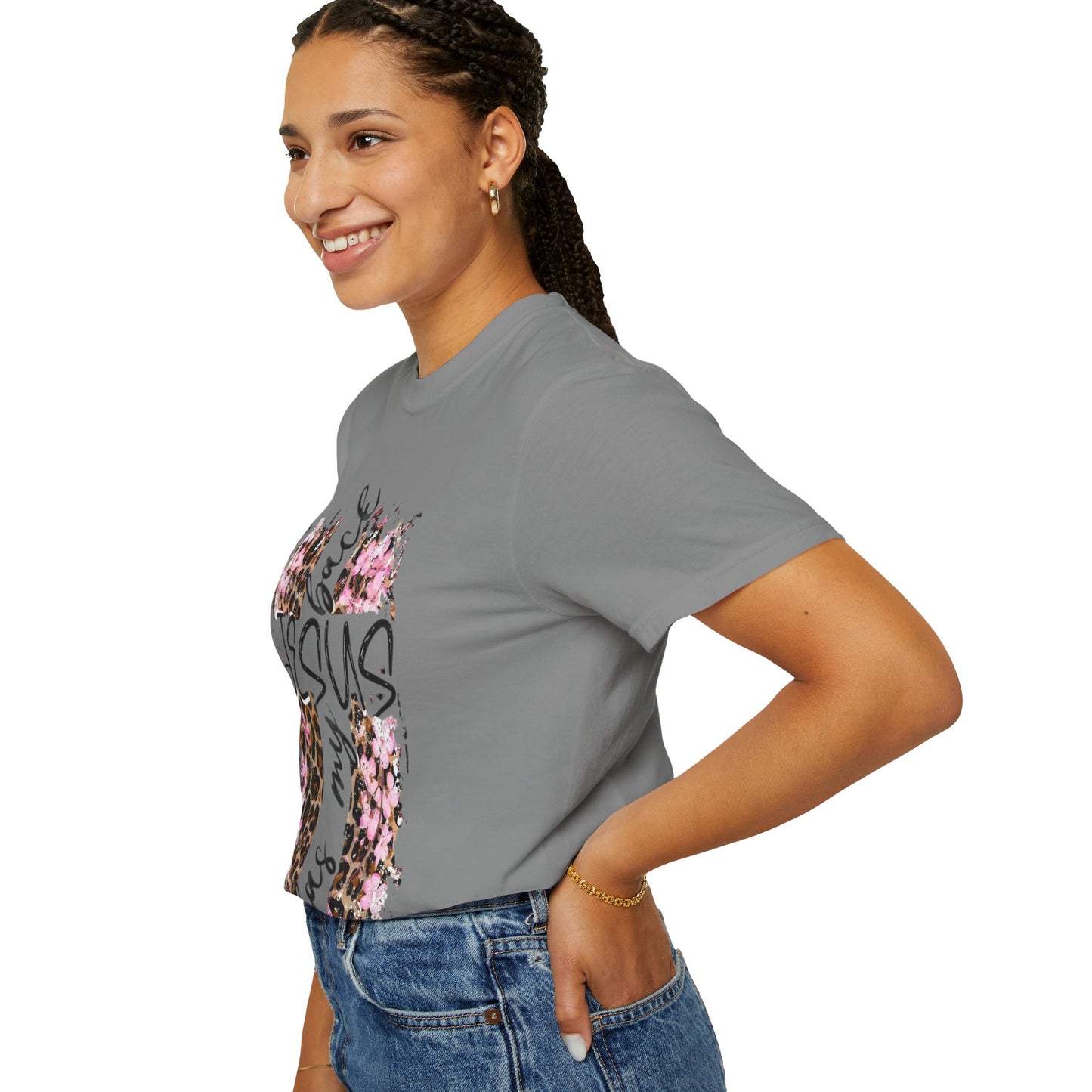 Jesus Has My Back T-Shirt | Leopard Floral Cross Christian Faith Tee