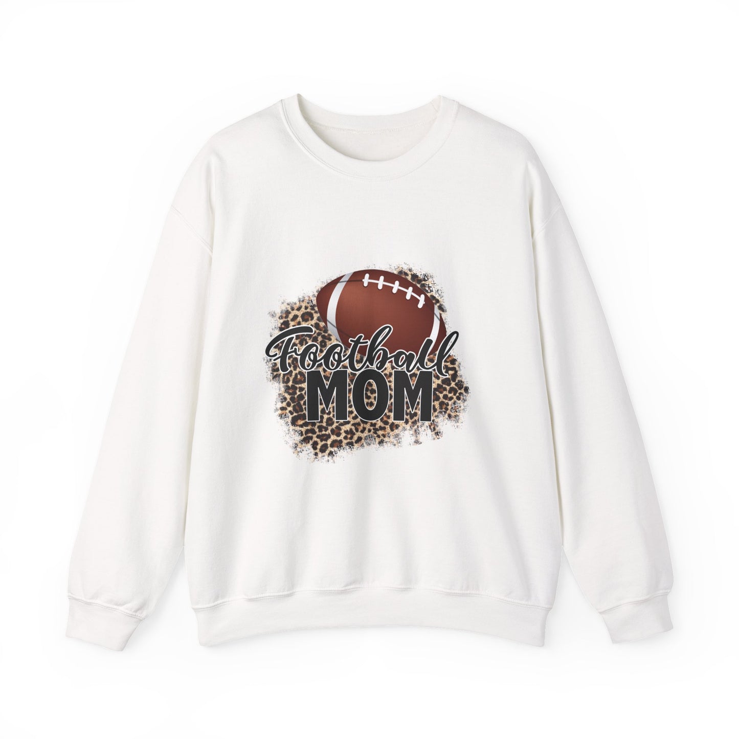 Football Mom Leopard Print Crewneck Sweatshirt