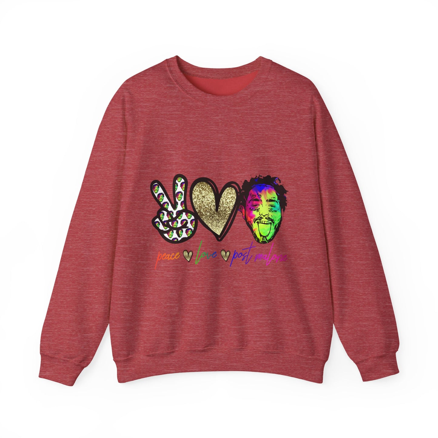 Leopard Peace Sign with Gold Heart crewneck sweatshirt | peace  love