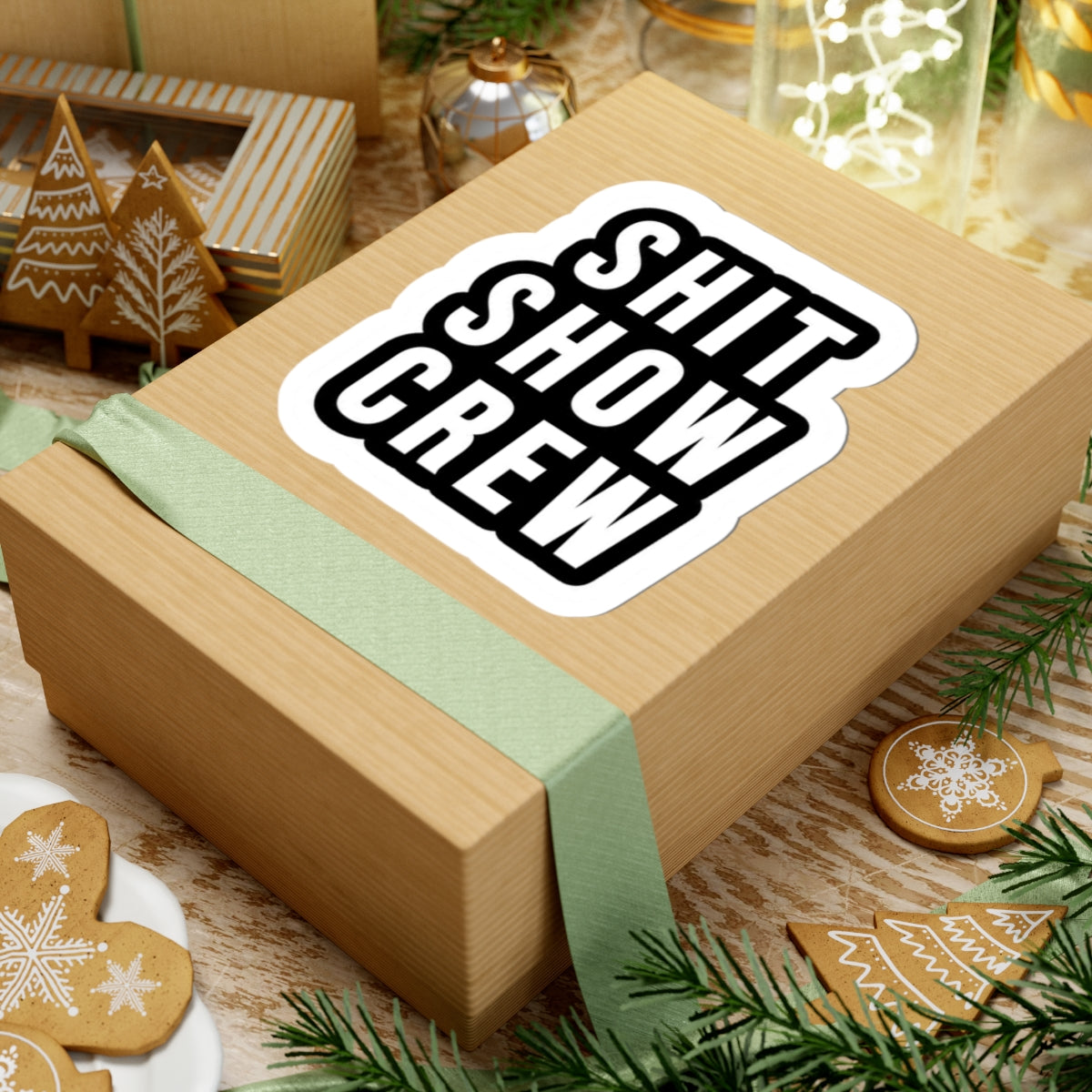 SHIT SHOW CREW Sticker | Bold Black Text, Kiss-Cut Vinyl Sticker