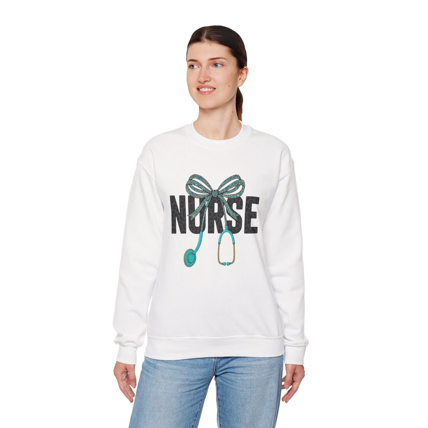 Nurse Stethoscope Bow Crewneck Sweatshirt – Cute Nurse Gift