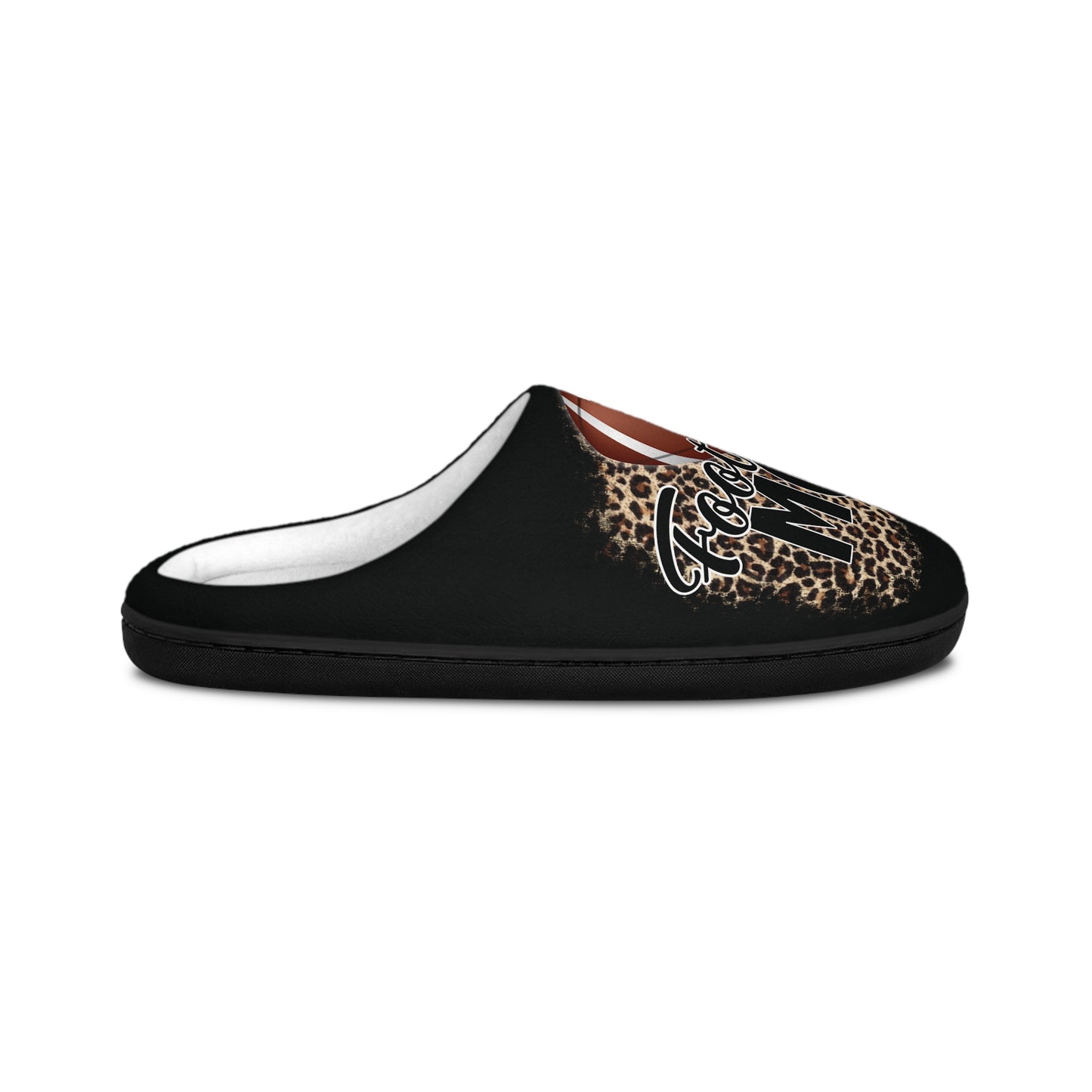 Women's Football Mom Leopard Print Indoor Slippers
