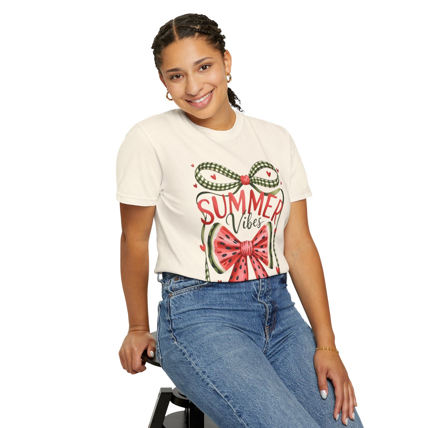 Summer Vibes T-Shirt — Watermelon Bow Graphic Tee