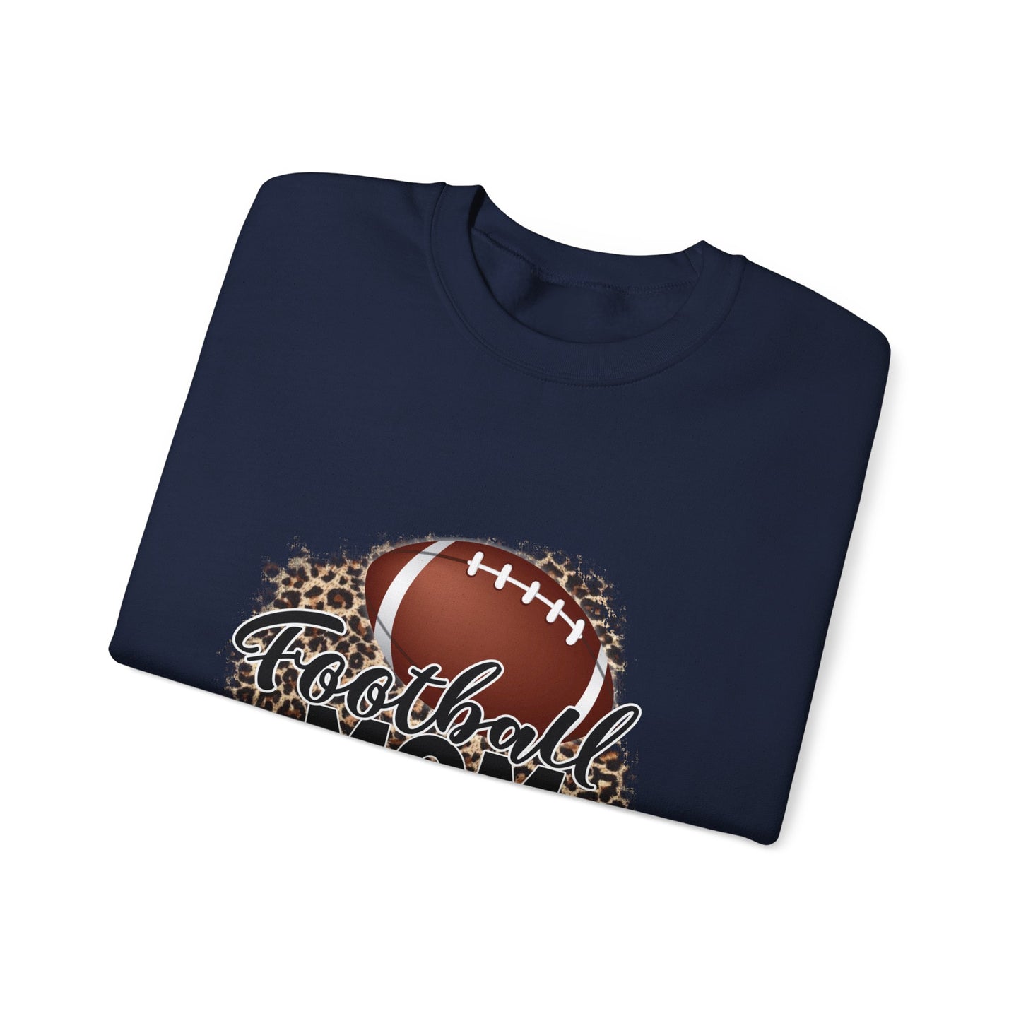 Football Mom Leopard Print Crewneck Sweatshirt
