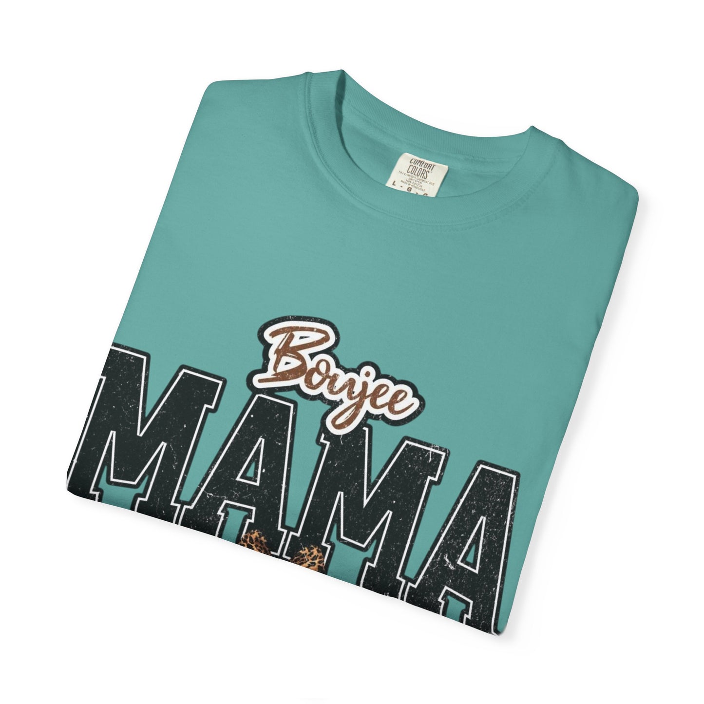 Boujee MAMA varsity letters with leopard bow T-Shirt | Mama shirt