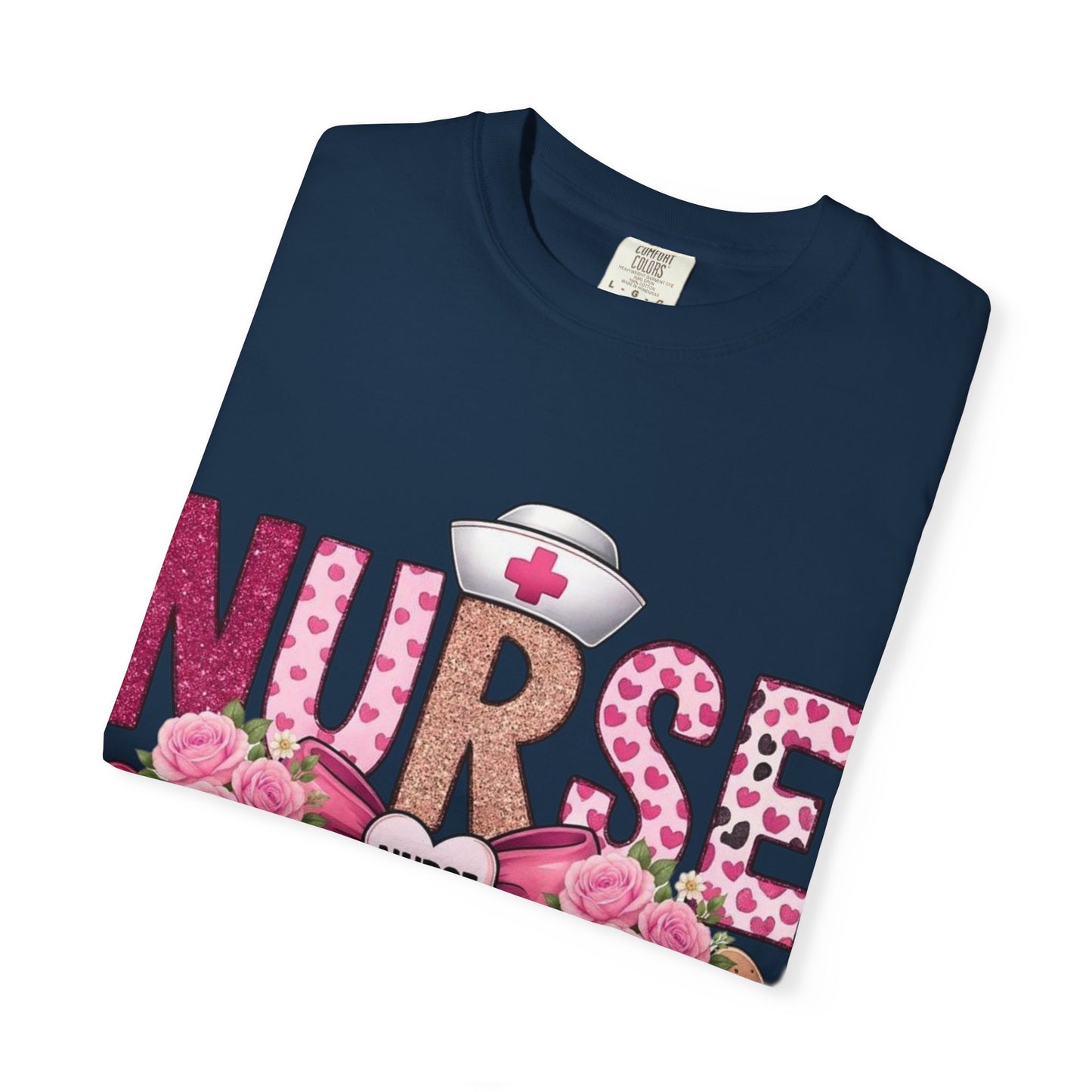 Nurse Floral Heart Stethoscope T-Shirt | Nursing Love Shirt