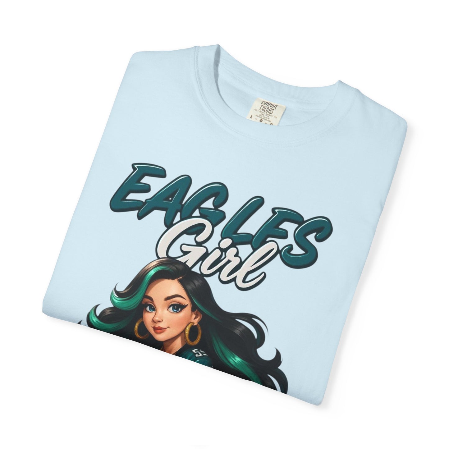 Eagles Girl T-shirt | Football Fan Illustration, Team Spirit Tee