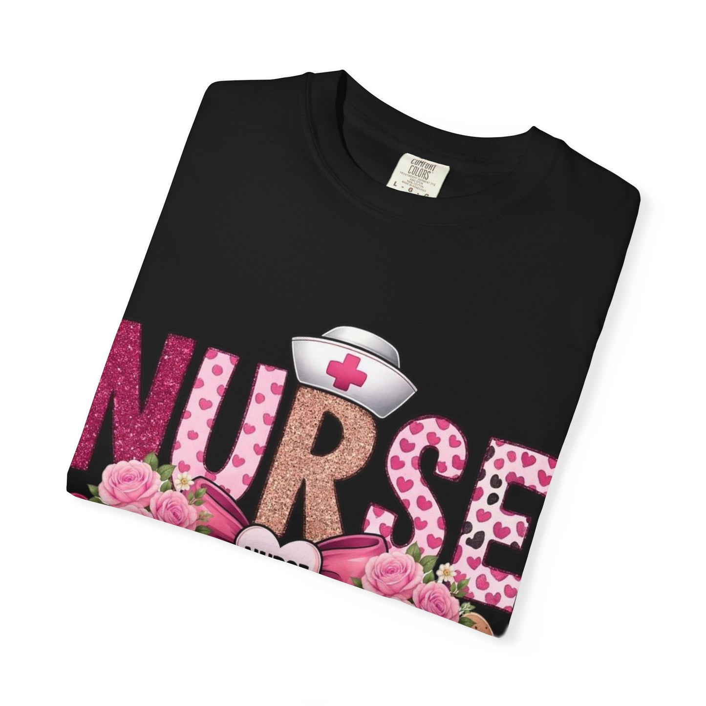 Nurse Floral Heart Stethoscope T-Shirt | Nursing Love Shirt