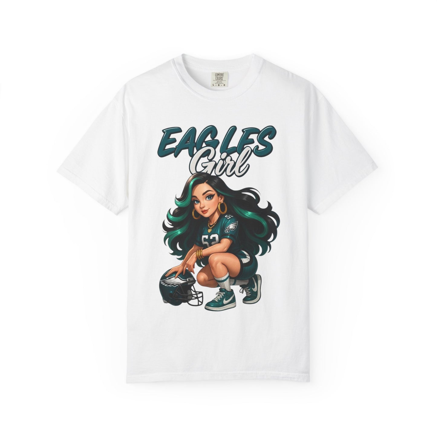 Eagles Girl T-shirt | Football Fan Illustration, Team Spirit Tee