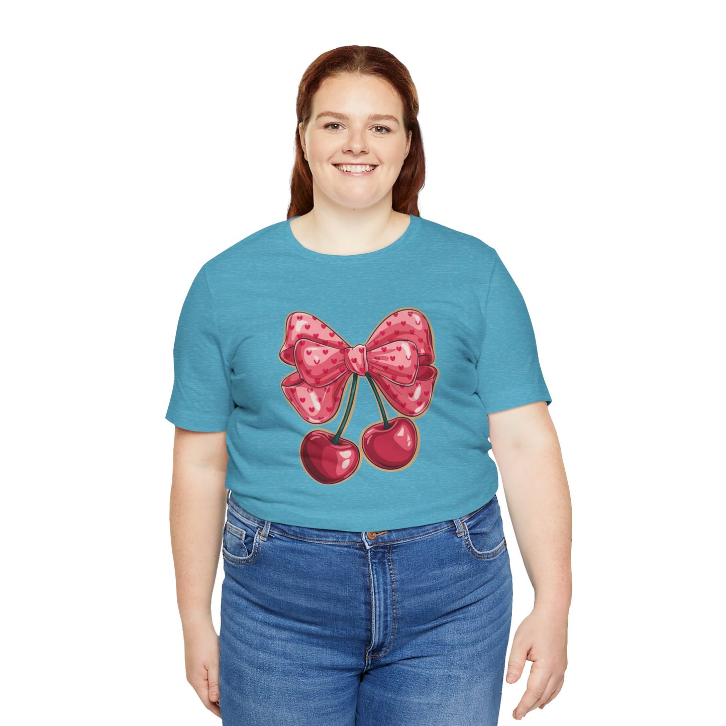 Cherry Bow Tee — Cute Pink Cherry Graphic T-Shirt