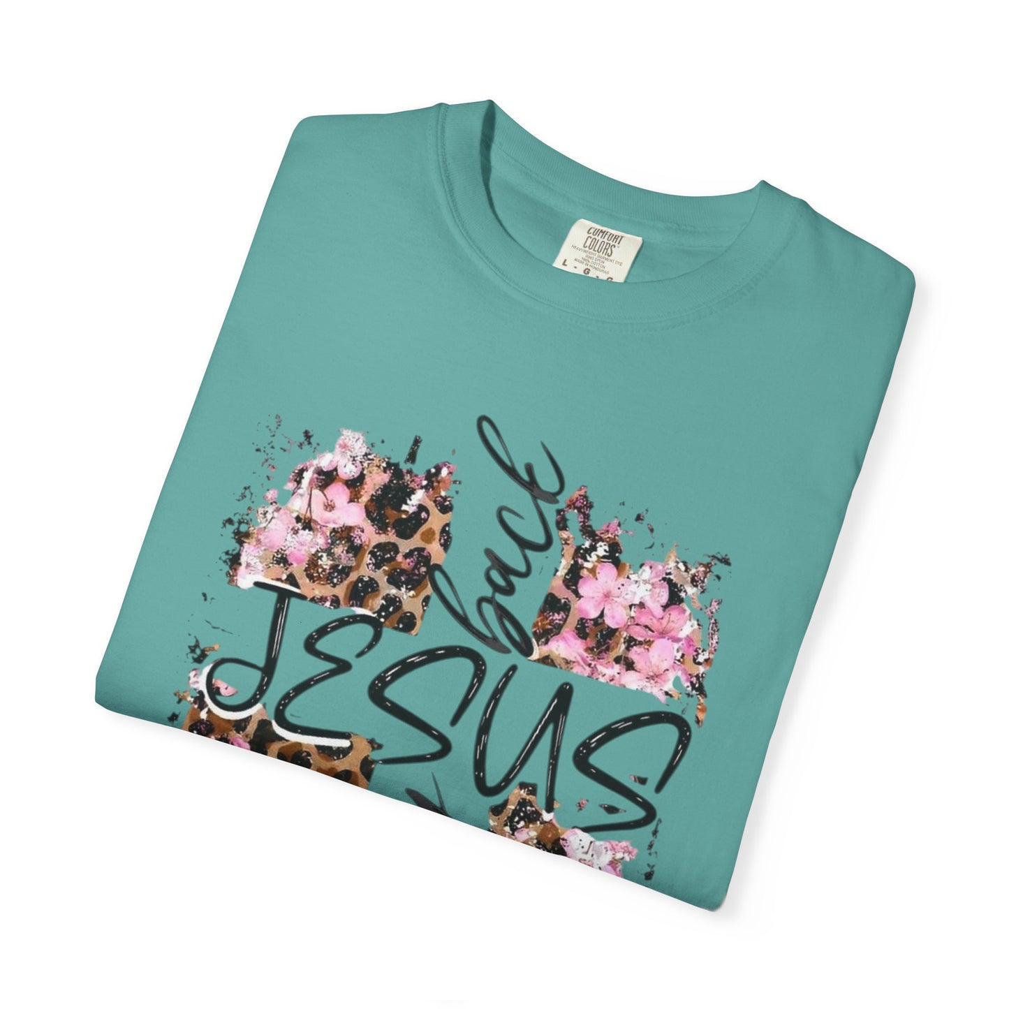 Jesus Has My Back T-Shirt | Leopard Floral Cross Christian Faith Tee