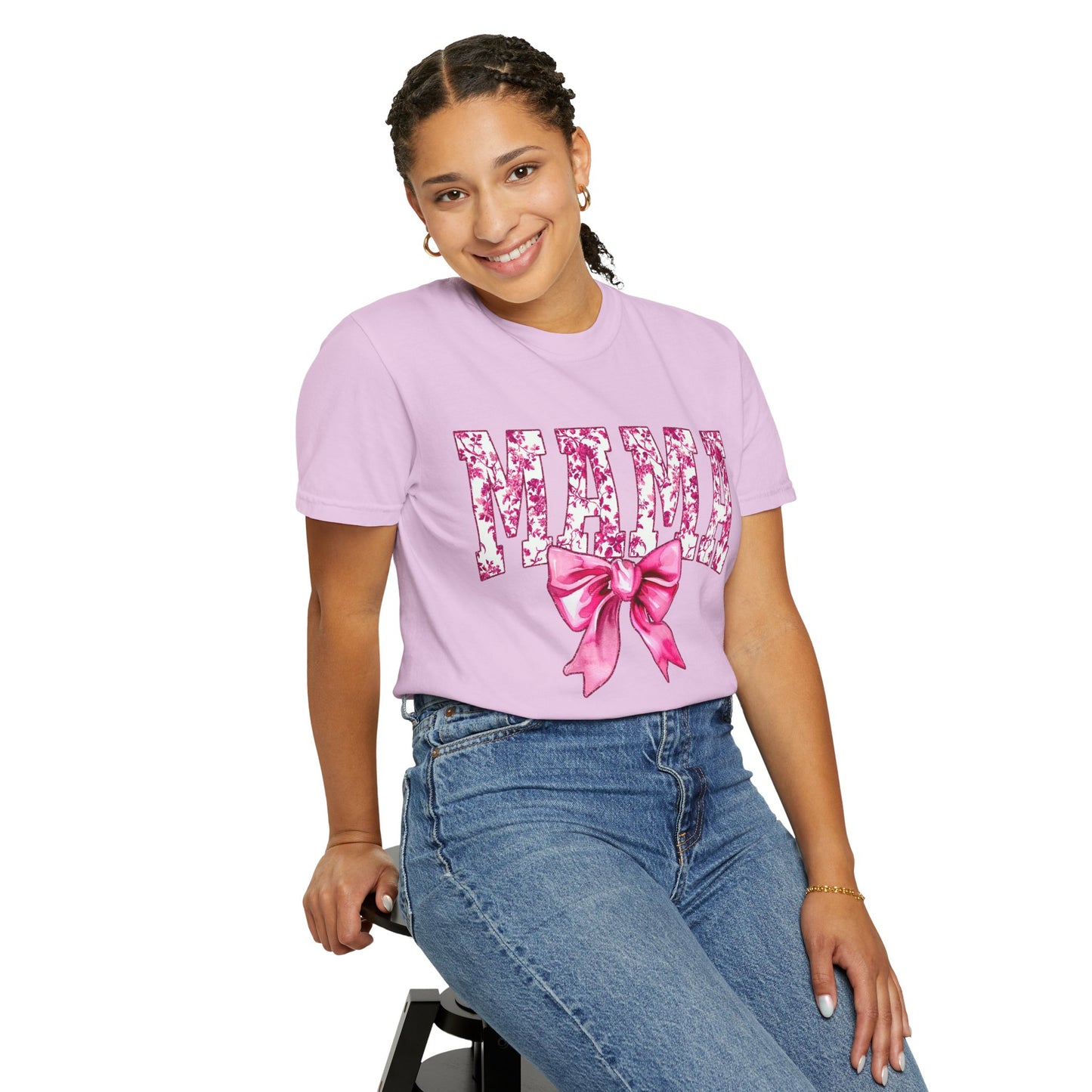 Mama Floral Bow T-Shirt — Mother's Day Pink Ribbon Tee