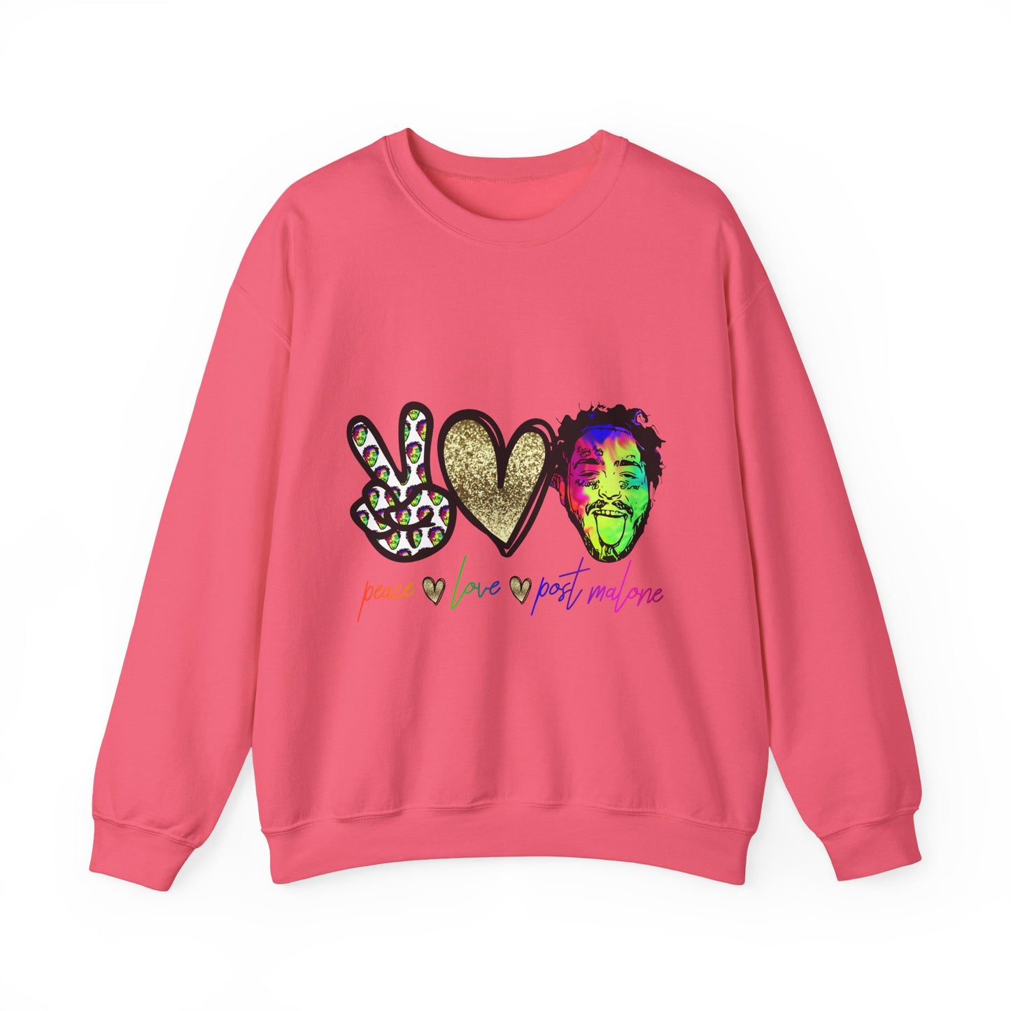 Leopard Peace Sign with Gold Heart crewneck sweatshirt | peace  love