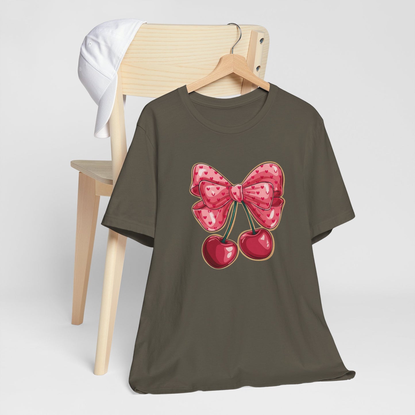 Cherry Bow Tee — Cute Pink Cherry Graphic T-Shirt