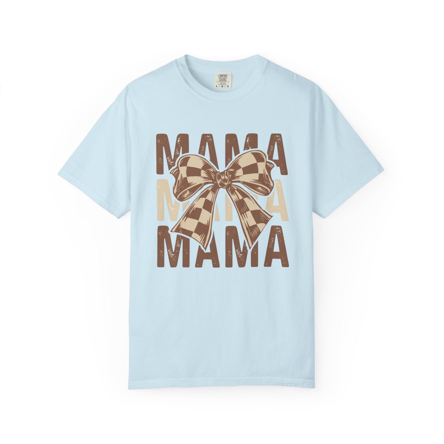 Mama Graphic T-Shirt — Plaid Bow Mom Tee (Mama Print)