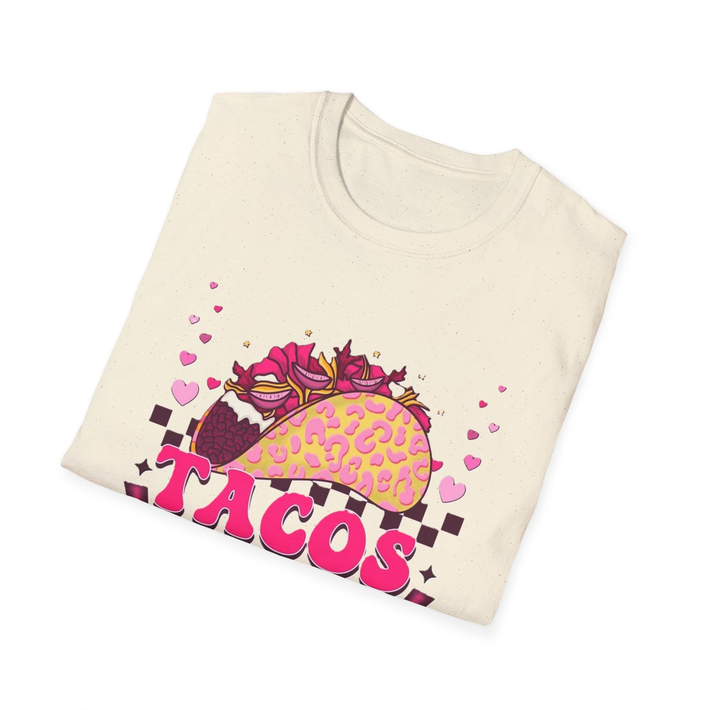T-Shirt — "Tacos Before Vatos" Cute Pink Taco Graphic Tee
