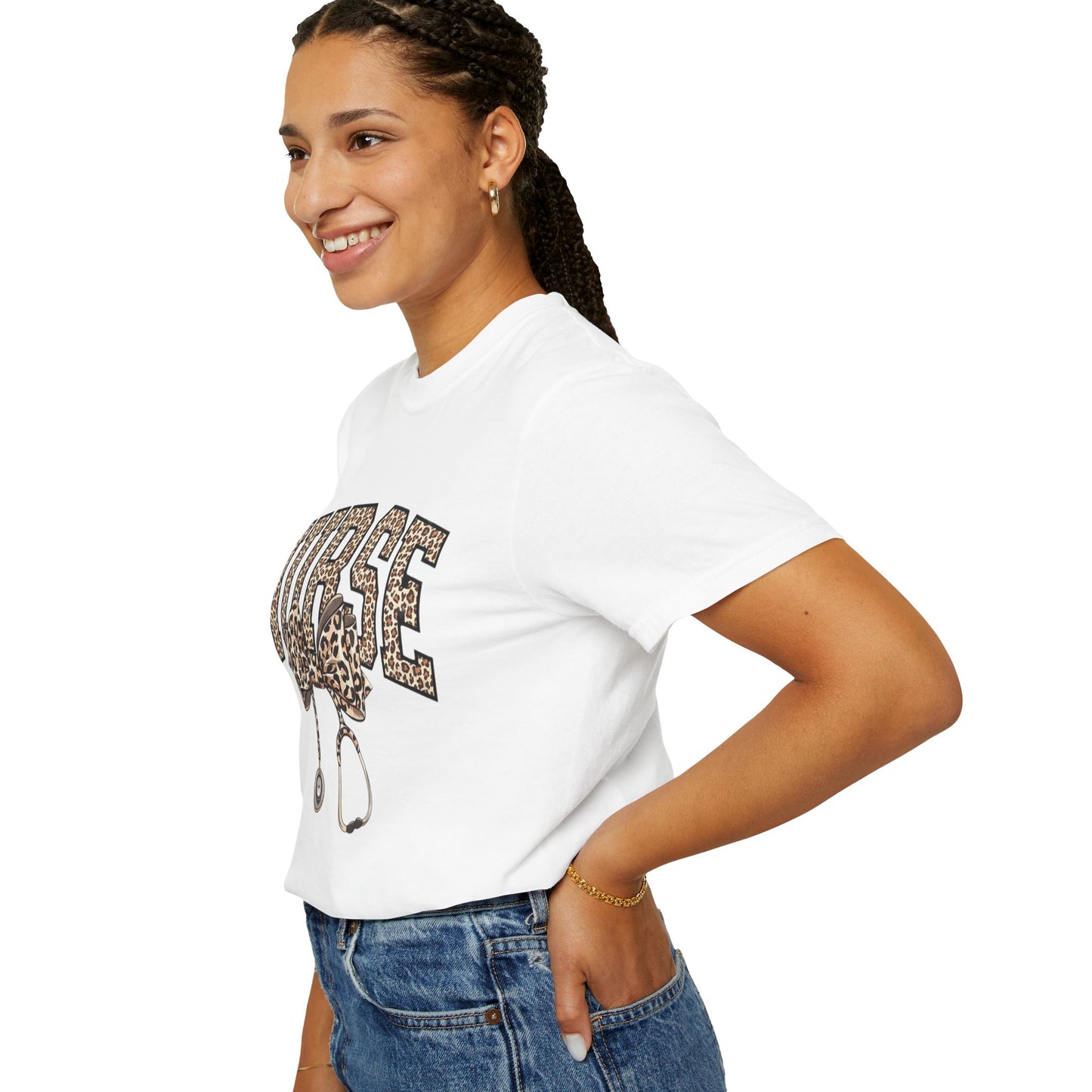 Nurse Leopard Stethoscope T-Shirt