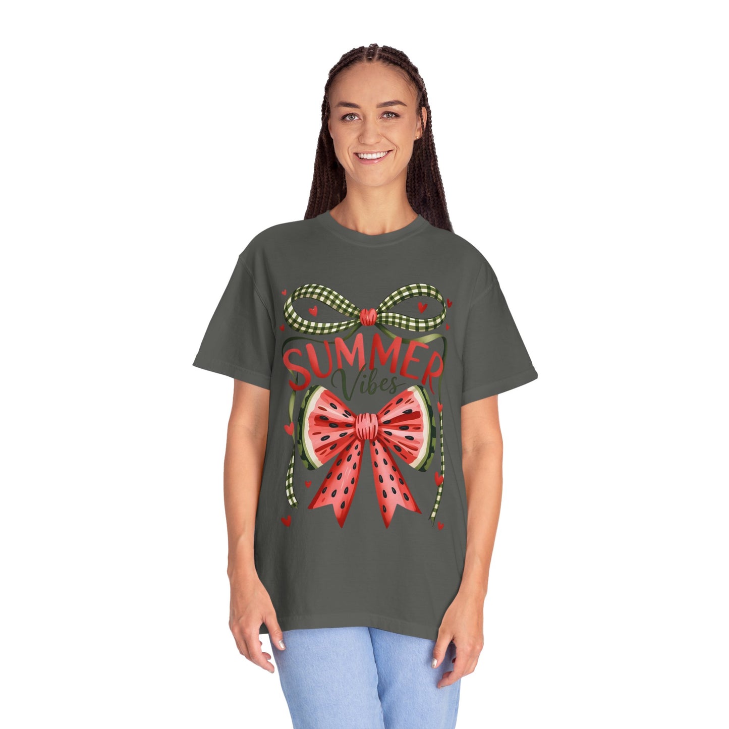 Summer Vibes T-Shirt — Watermelon Bow Graphic Tee