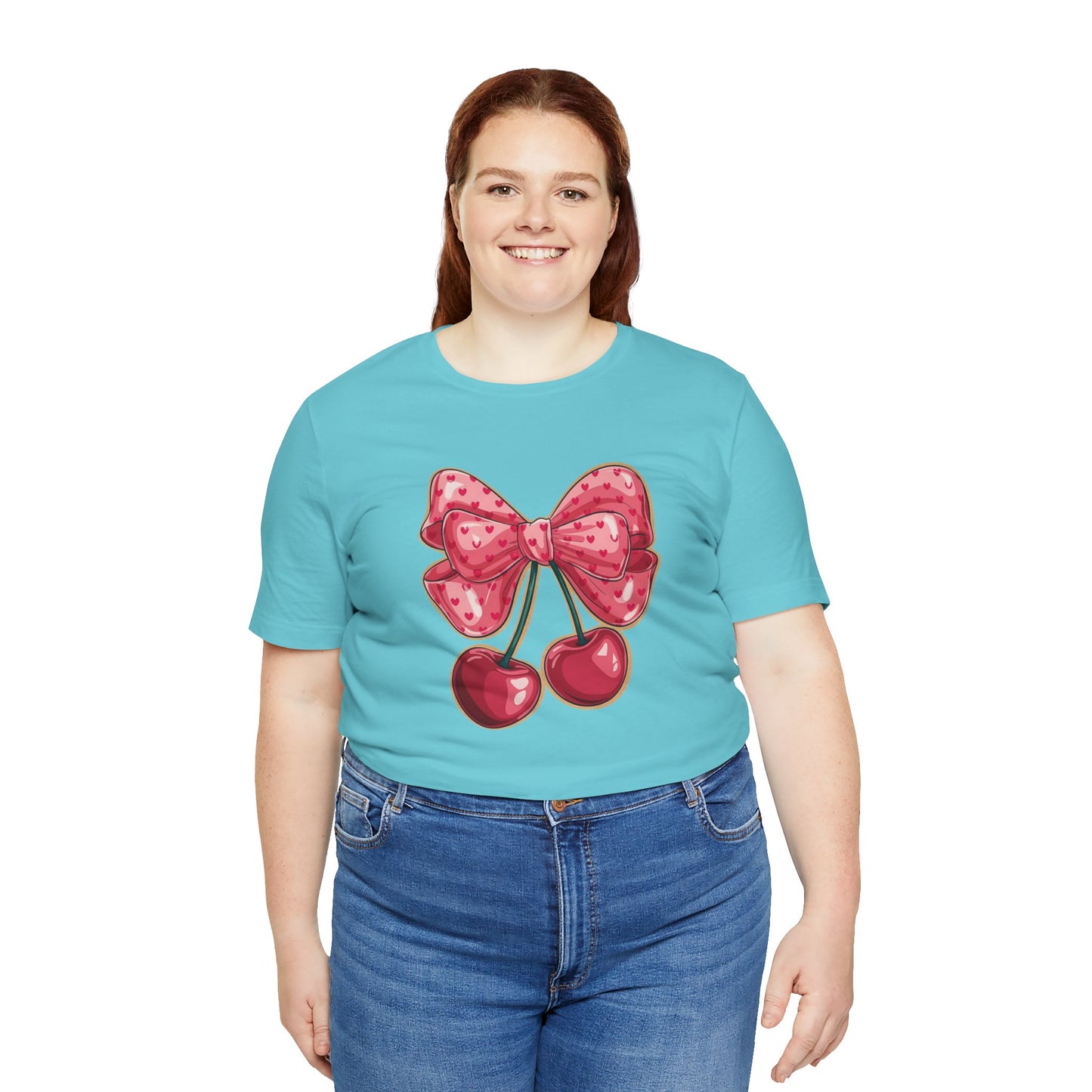 Cherry Bow Tee — Cute Pink Cherry Graphic T-Shirt