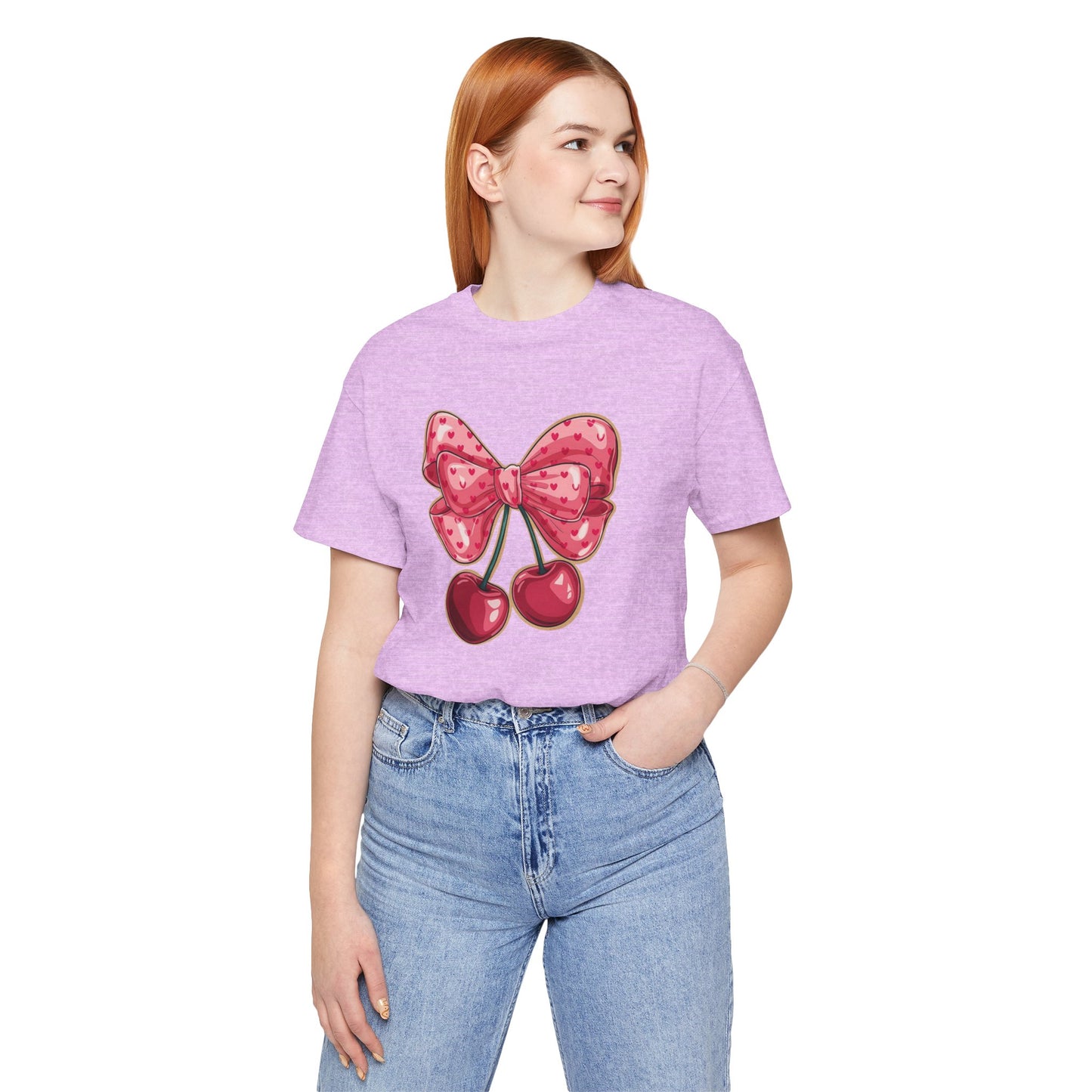 Cherry Bow Tee — Cute Pink Cherry Graphic T-Shirt