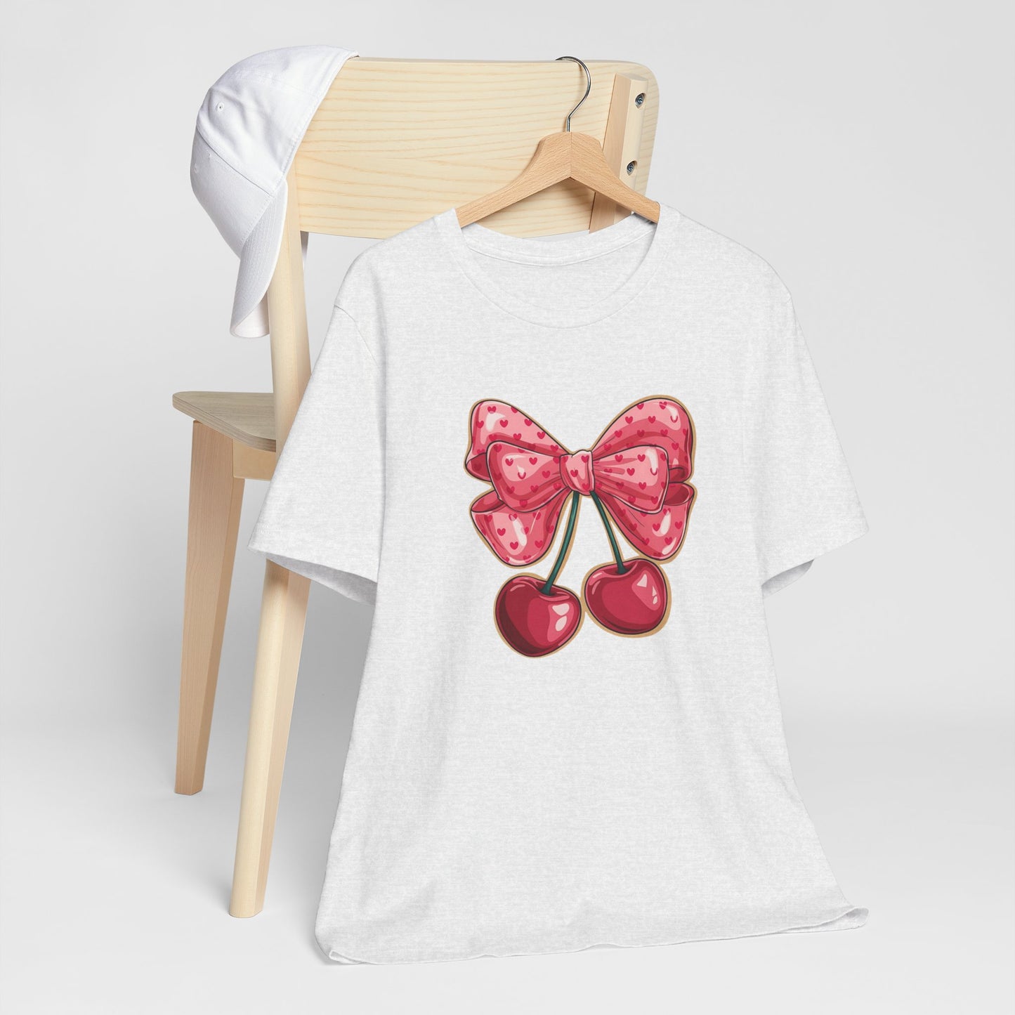 Cherry Bow Tee — Cute Pink Cherry Graphic T-Shirt