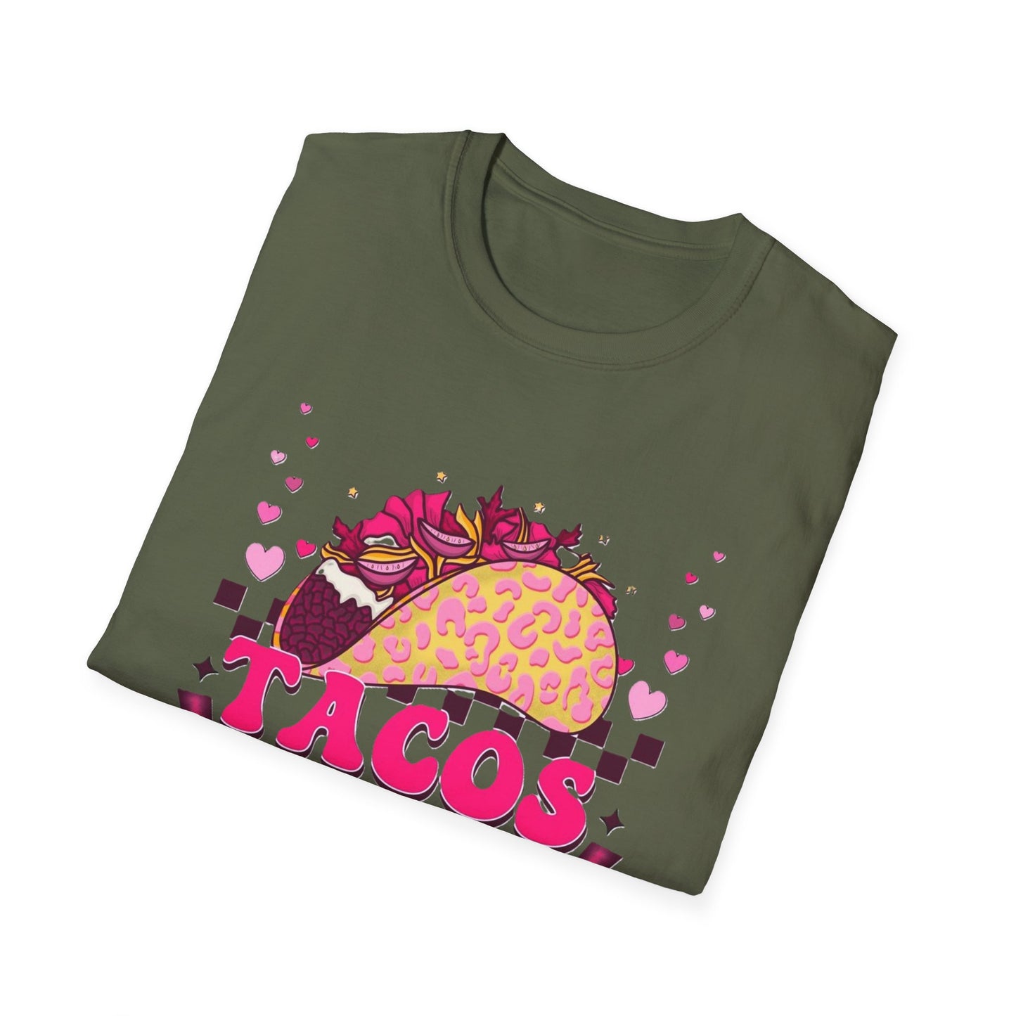 T-Shirt — "Tacos Before Vatos" Cute Pink Taco Graphic Tee