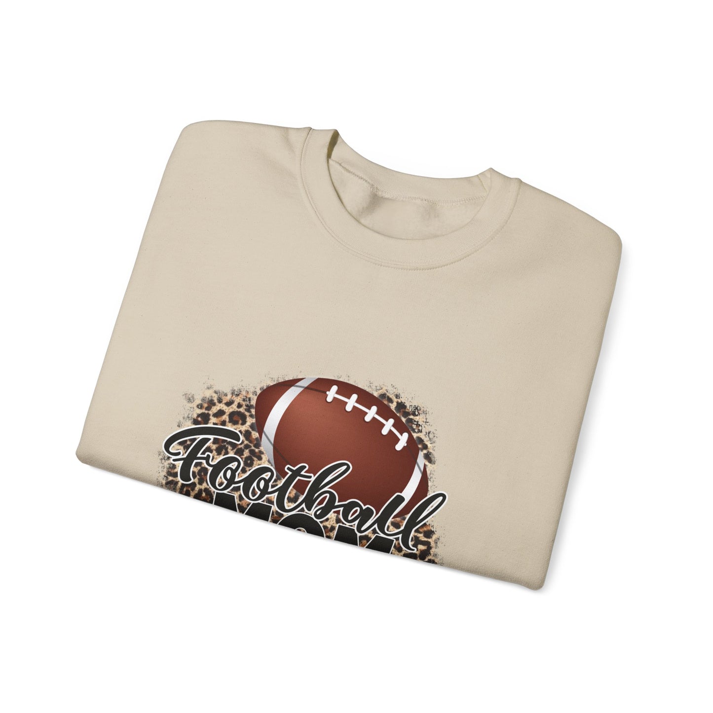Football Mom Leopard Print Crewneck Sweatshirt