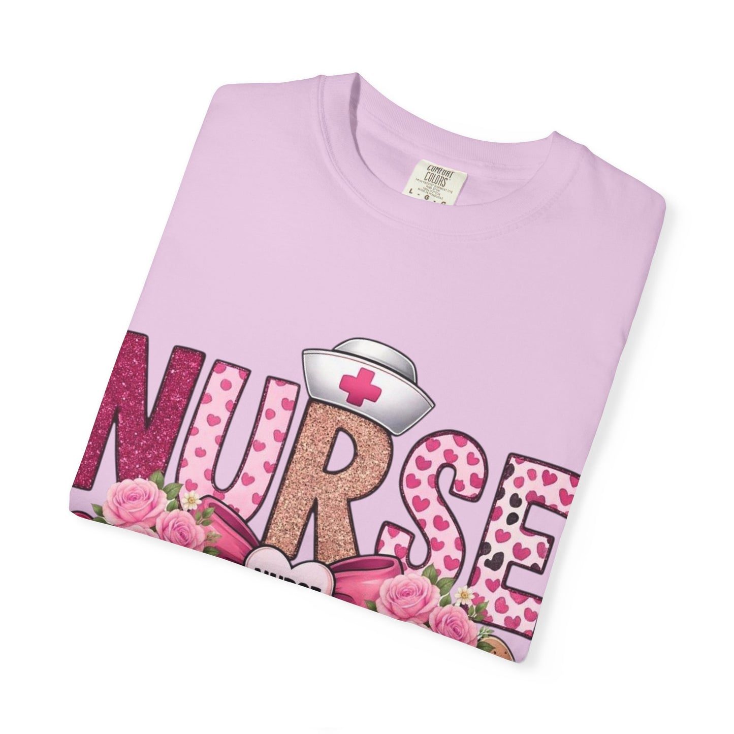 Nurse Floral Heart Stethoscope T-Shirt | Nursing Love Shirt