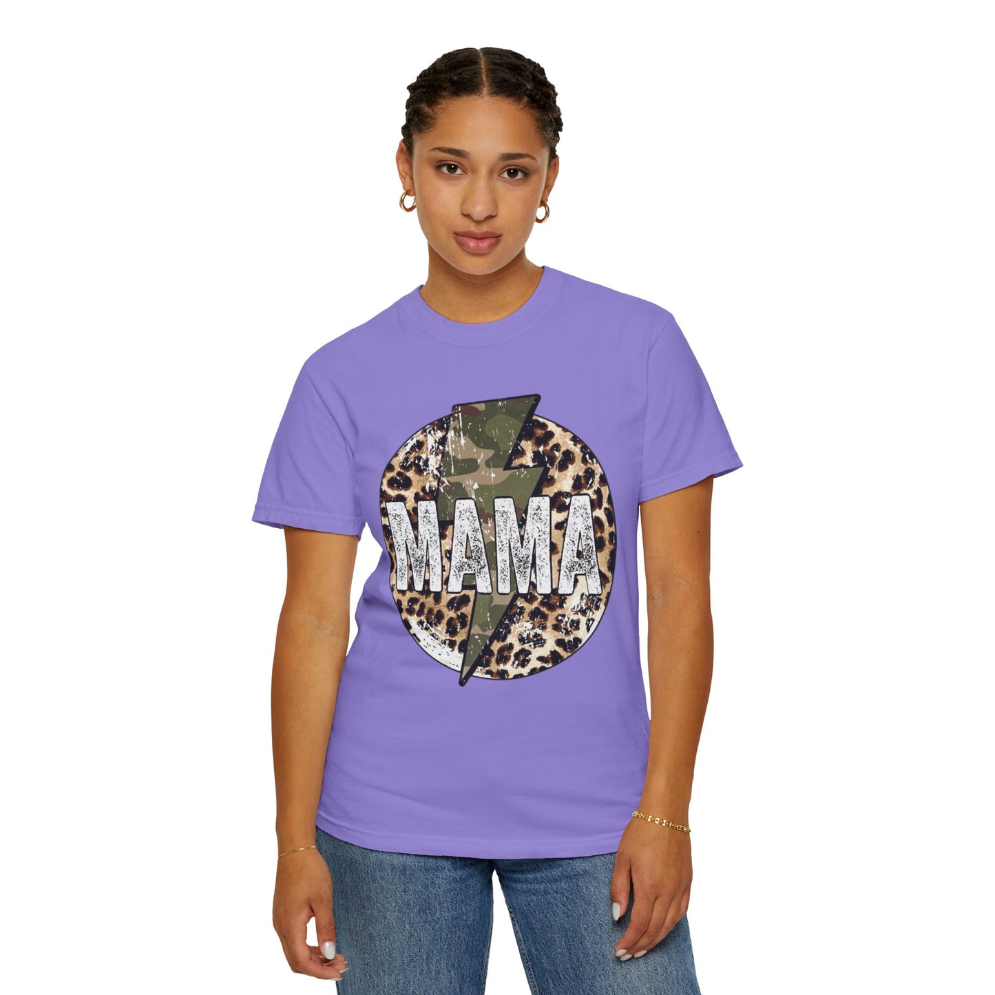Leopard & Camo Lightning MAMA T-shirt | Mama Graphic Tee