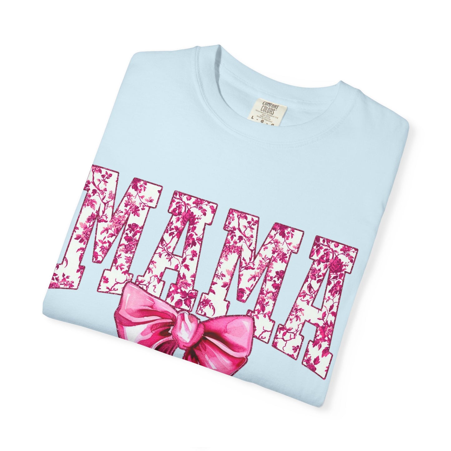 Mama Floral Bow T-Shirt — Mother's Day Pink Ribbon Tee