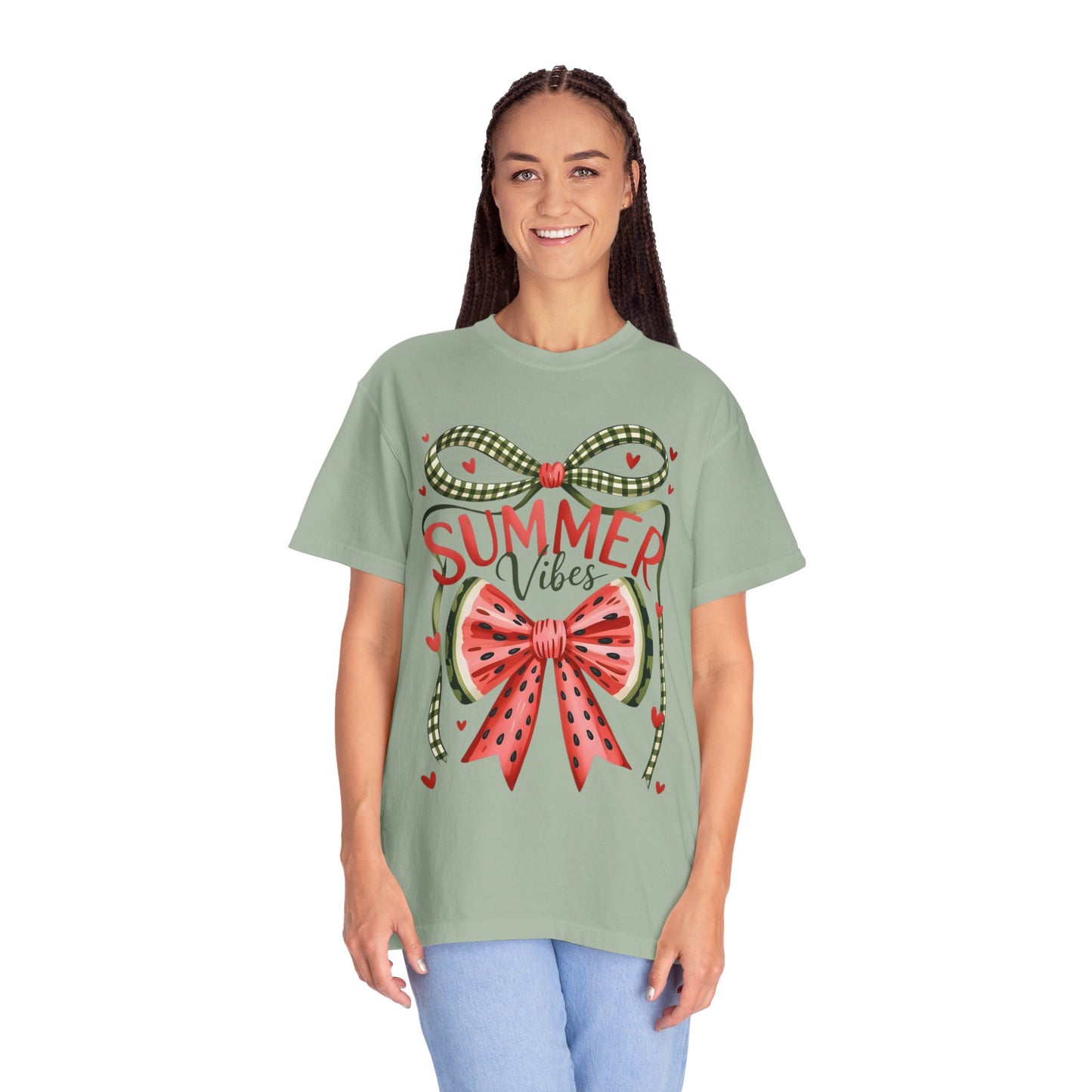 Summer Vibes T-Shirt — Watermelon Bow Graphic Tee