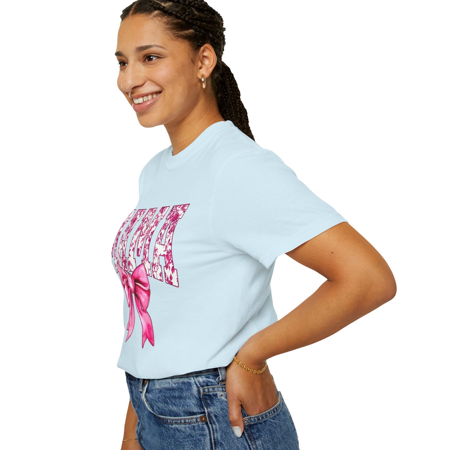 Mama Floral Bow T-Shirt — Mother's Day Pink Ribbon Tee